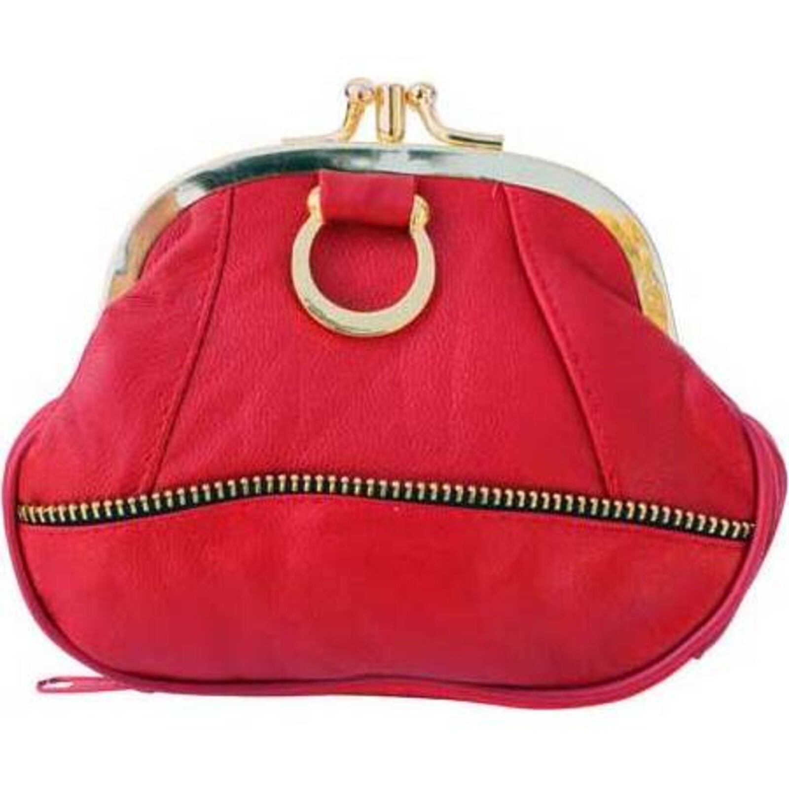 Leather Purse - Red Round