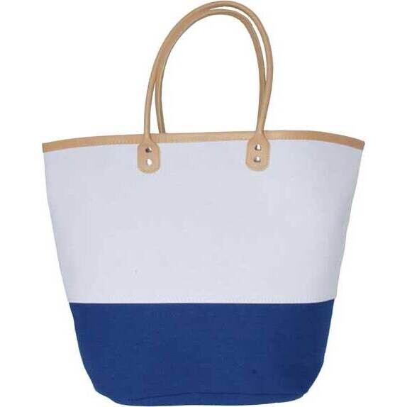 Two-Tone Hamptons Style Bag - Blue