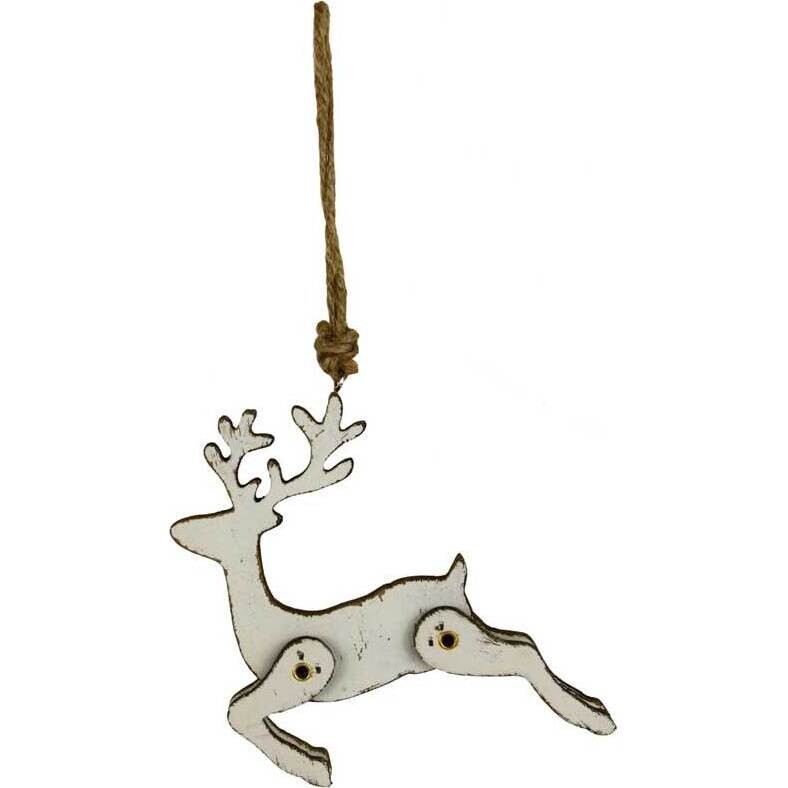 Hanging Reindeer Rustic White