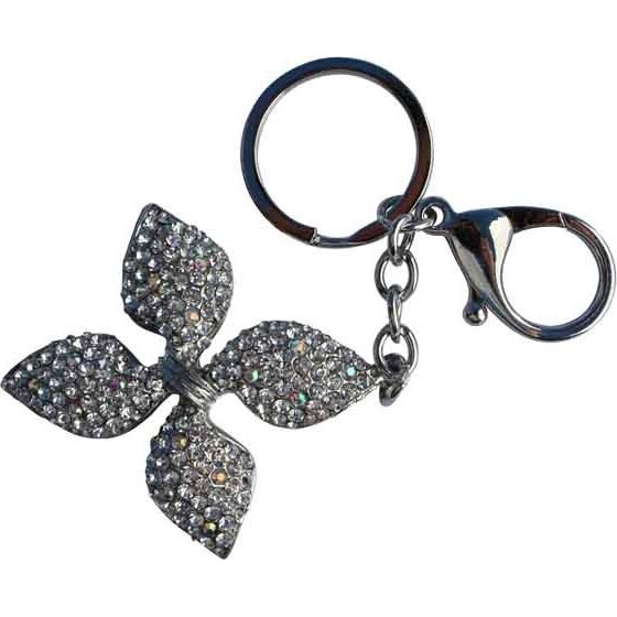 Keyring - Diamonte Leaf Flower