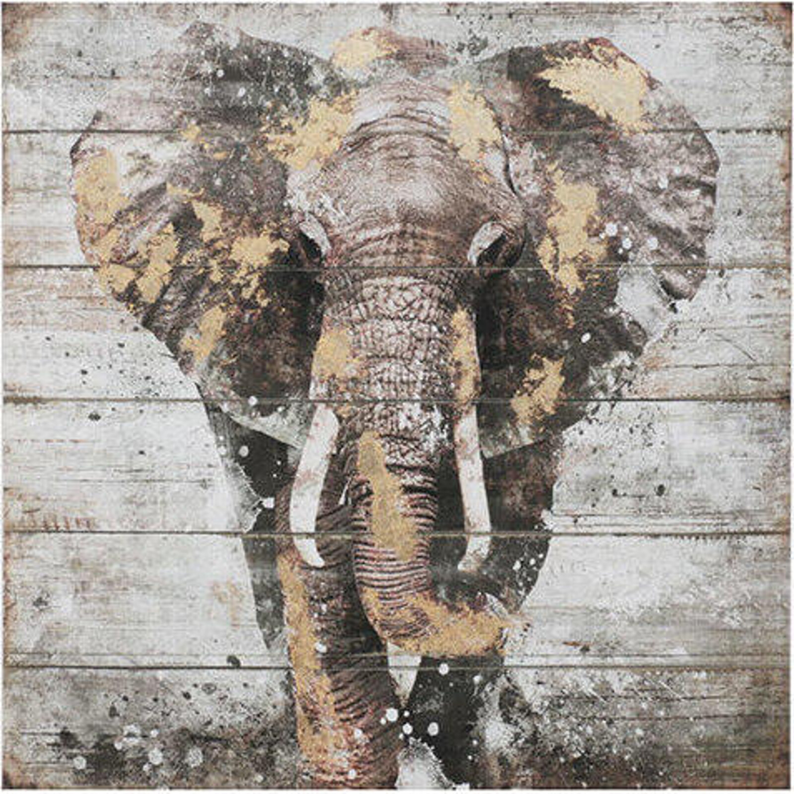 Canvas Foil Elephant Charge
