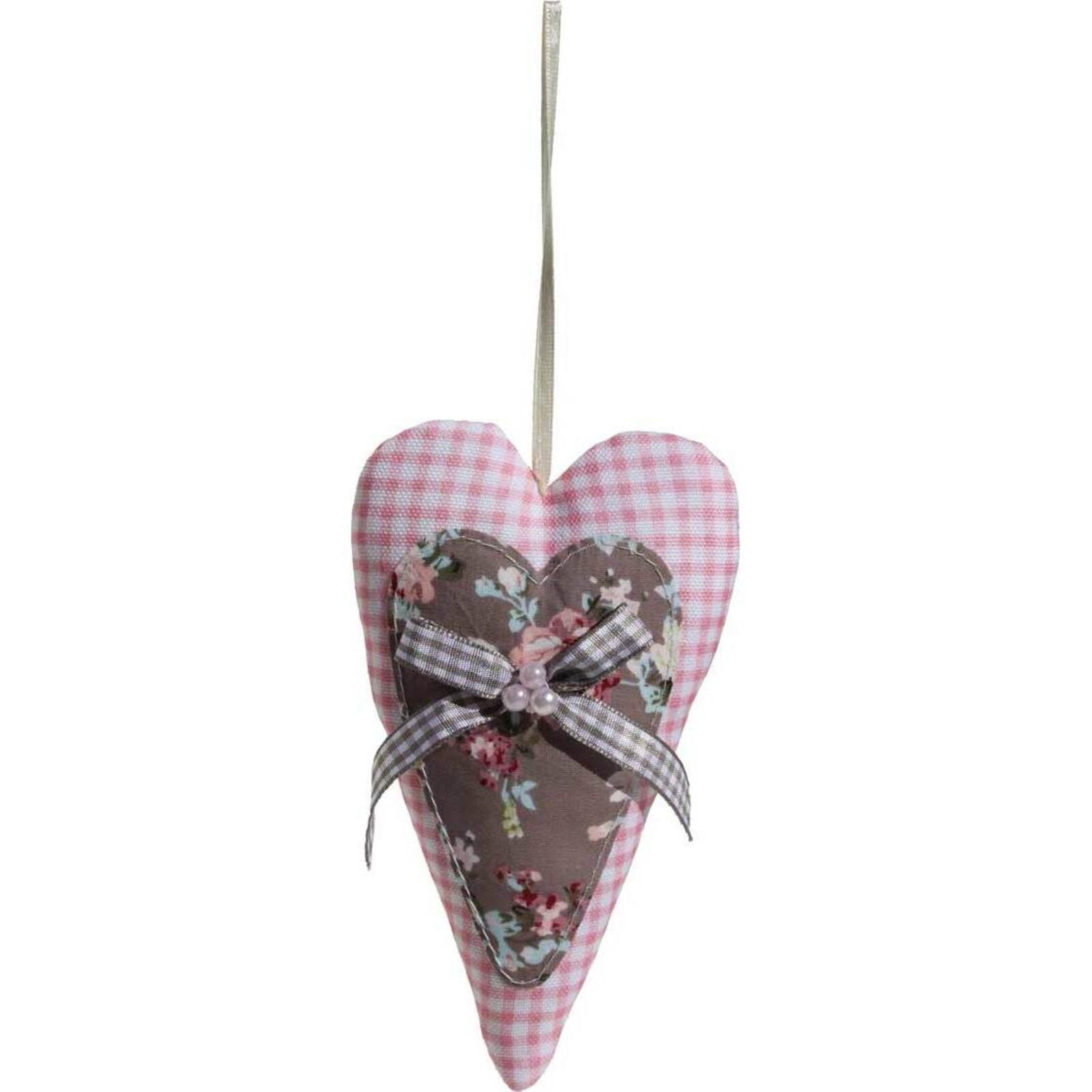 Hanging Heart Country Pink Sm