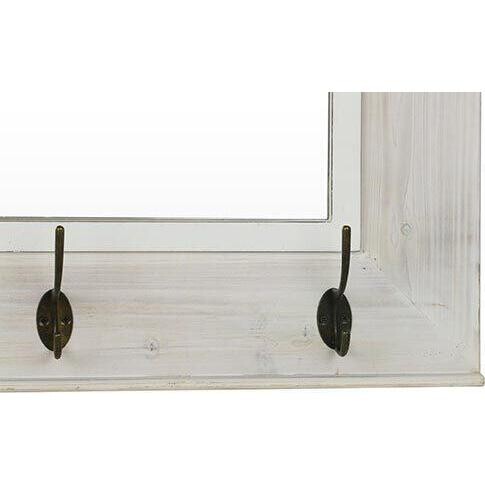 Mirror & Hooks Rustic Whitewash