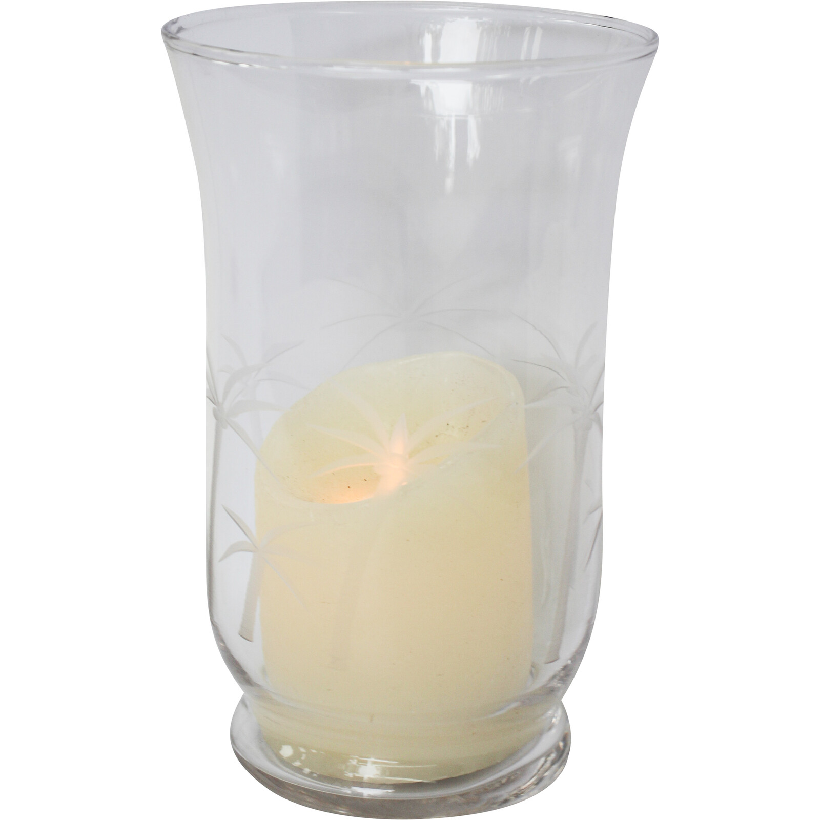 Glass Candle Holder Palm 