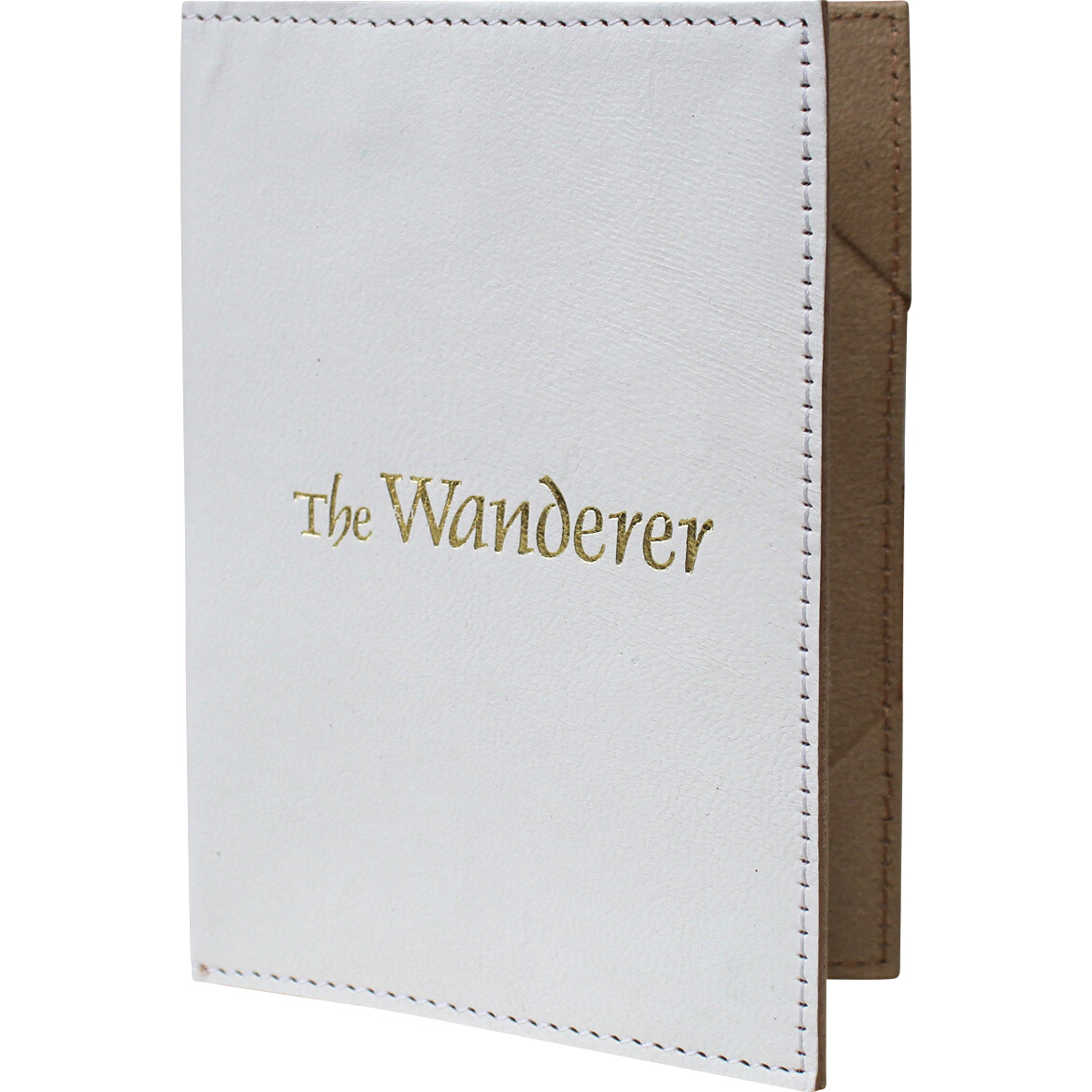 Leather Passport Cover Wander White