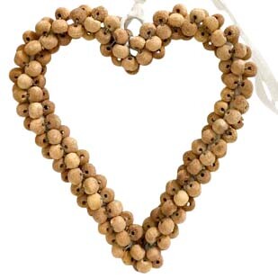 Bead Heart Hanger Natural Med