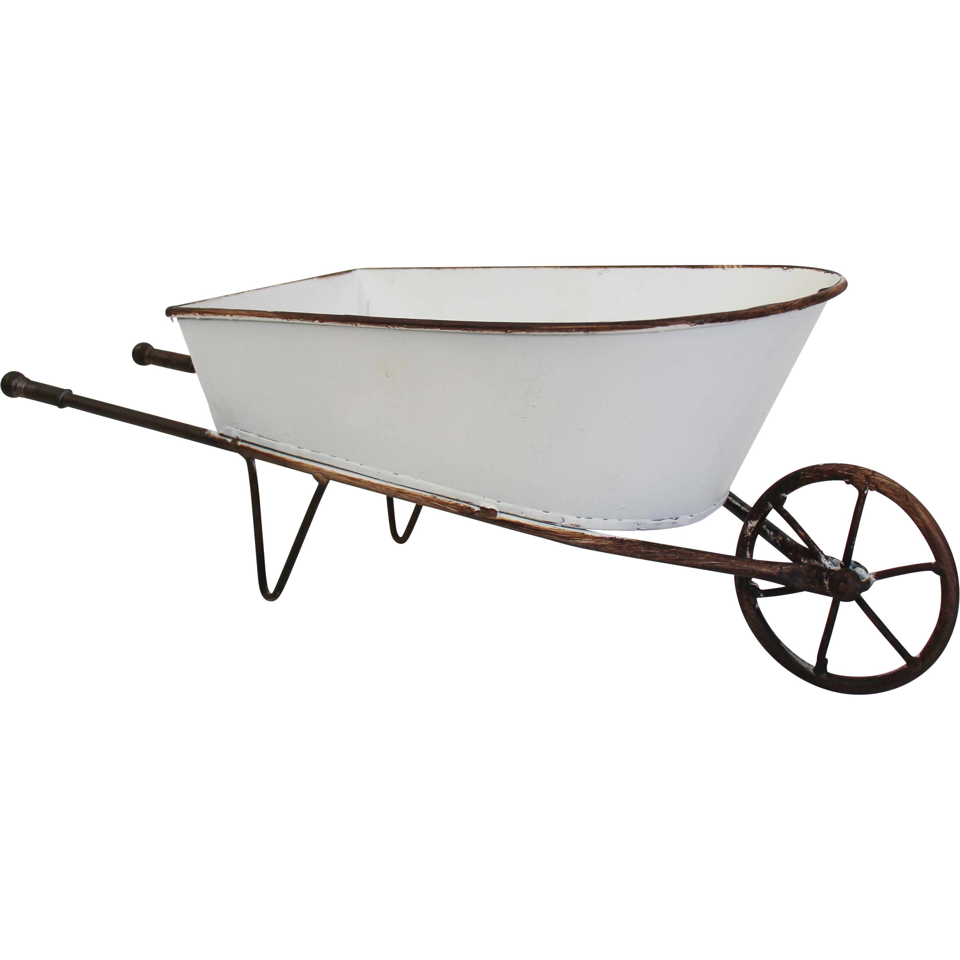 Wheelbarrow White Lrg