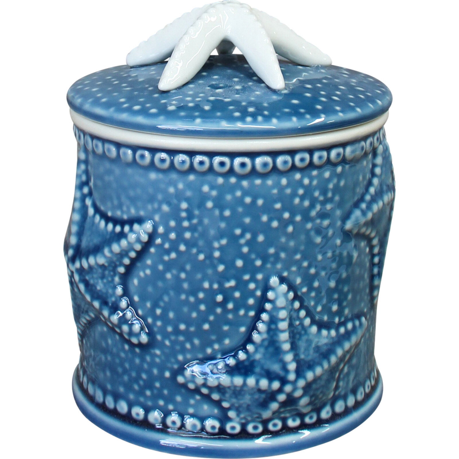 Trinket Box Starfish Blue Lrg