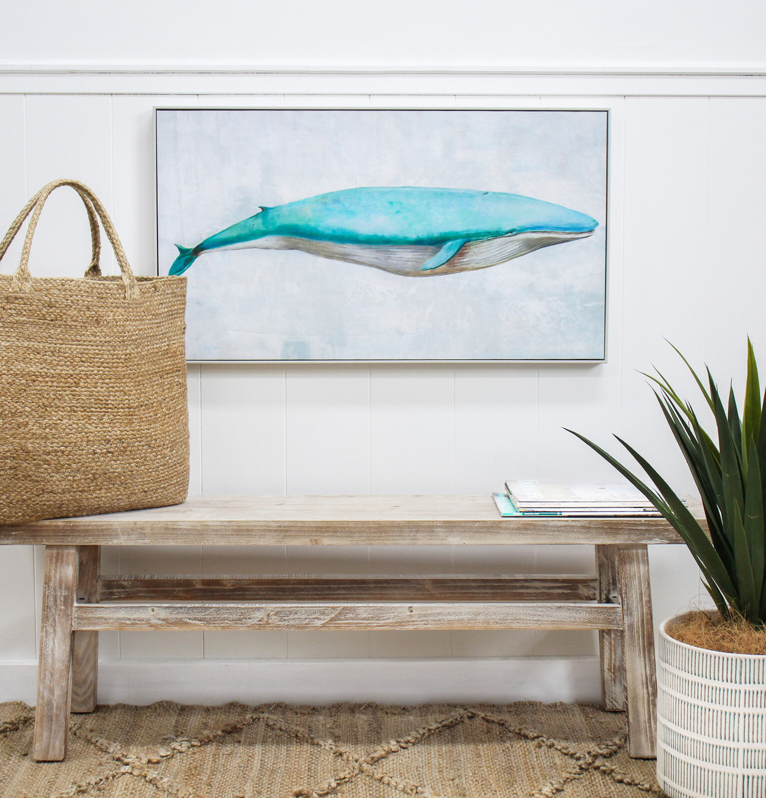 Framed Canvas Whale