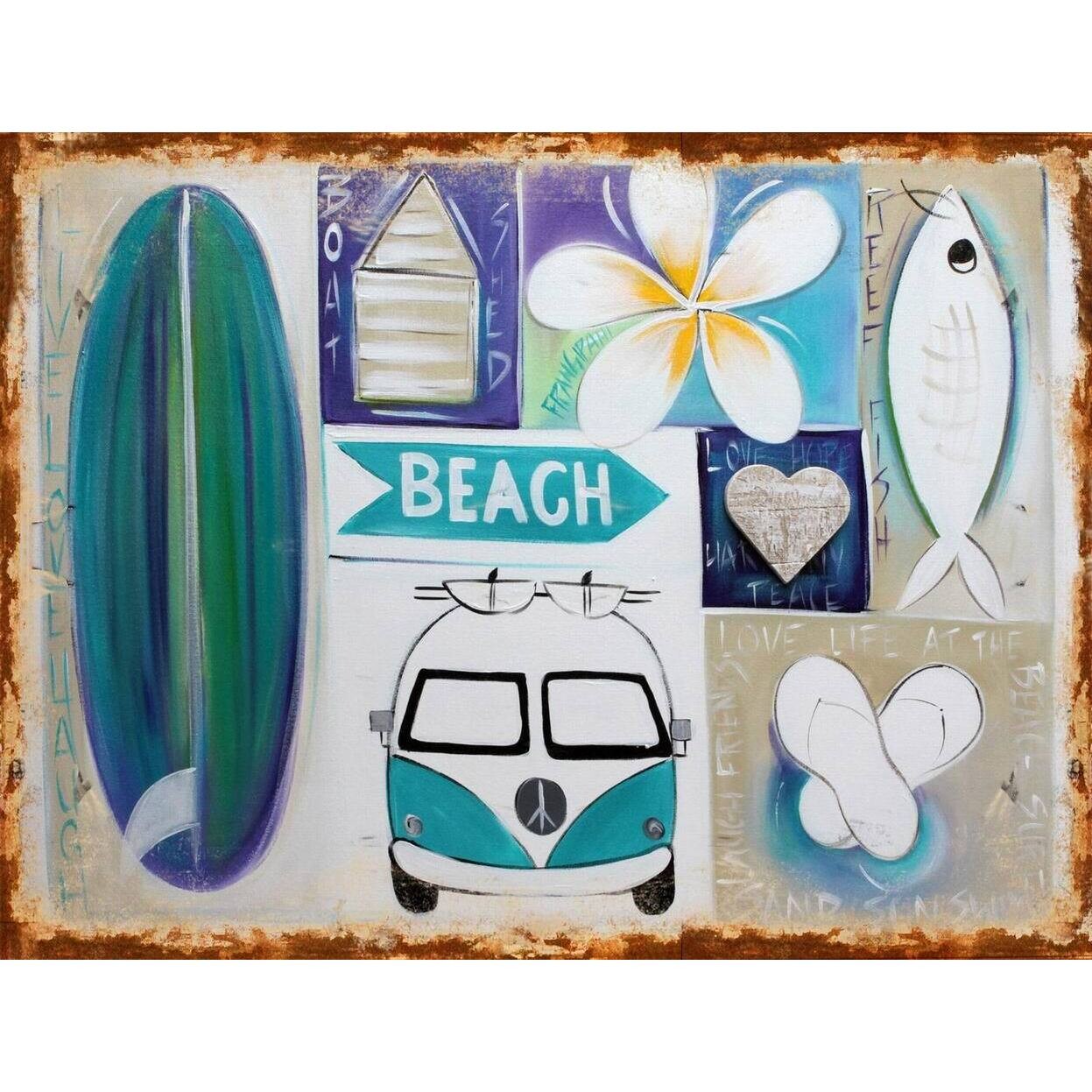 Tin Sign - Surfboard Combi