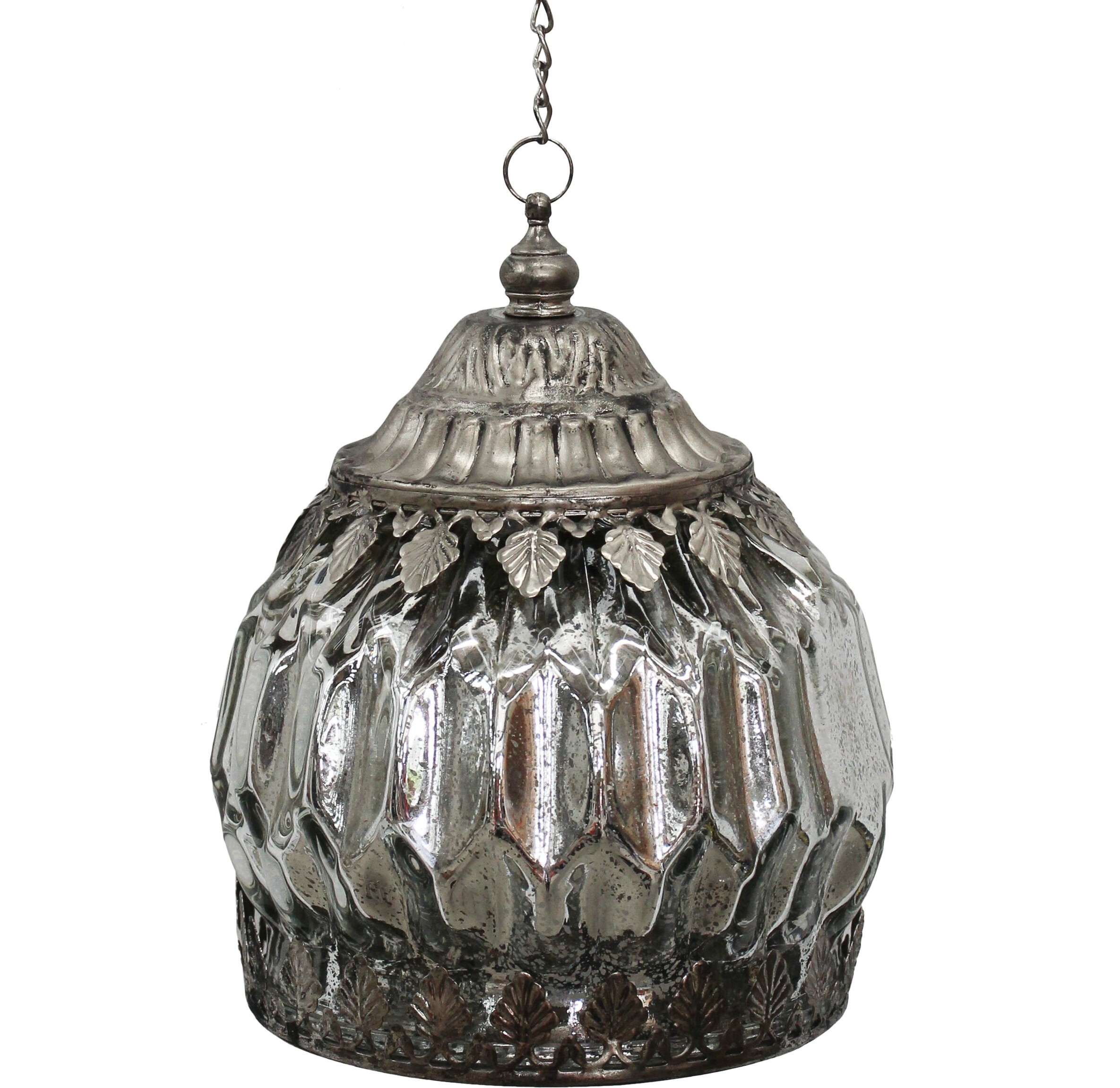 Lantern LED Bauble Silver