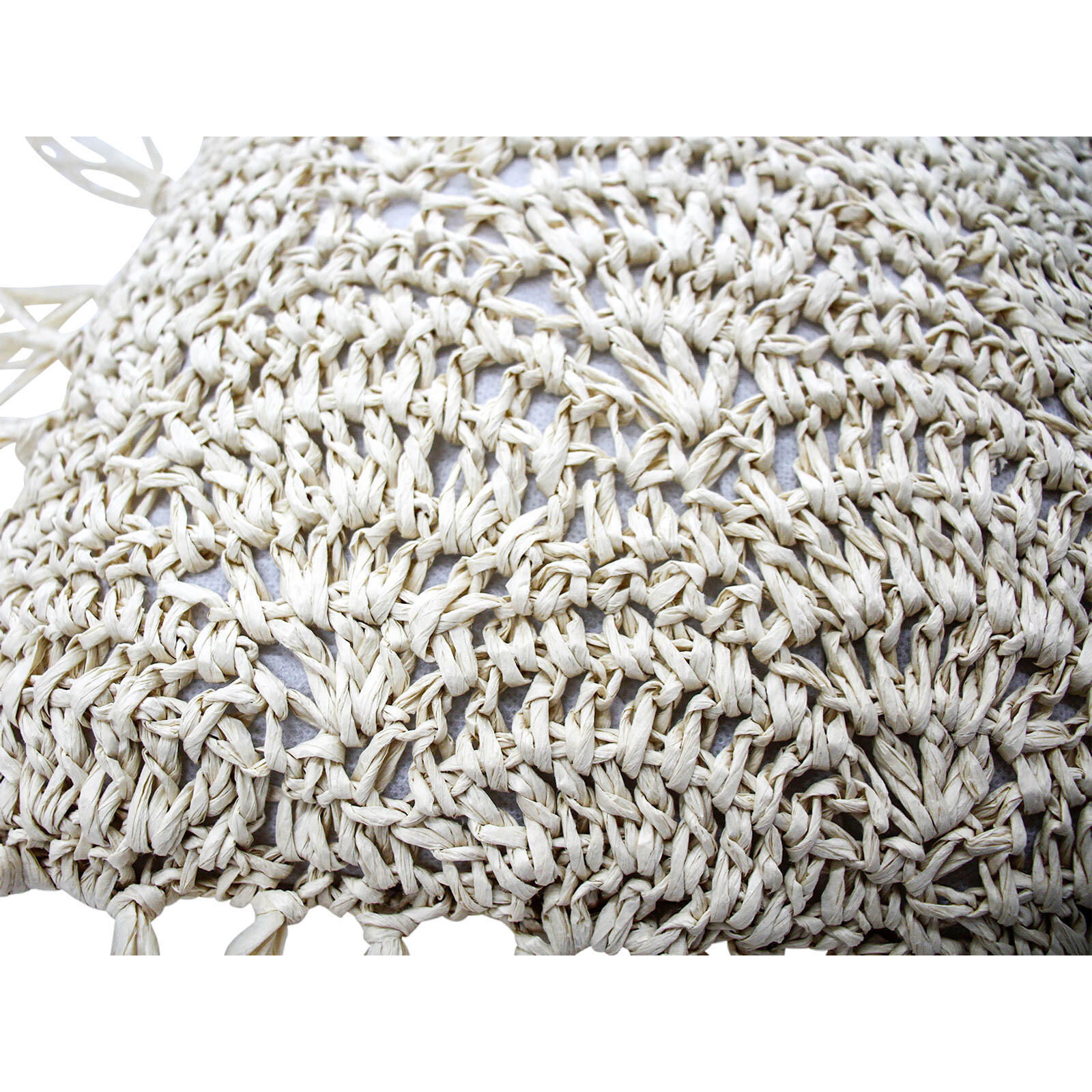 Woven Cushion Fringe Bleach