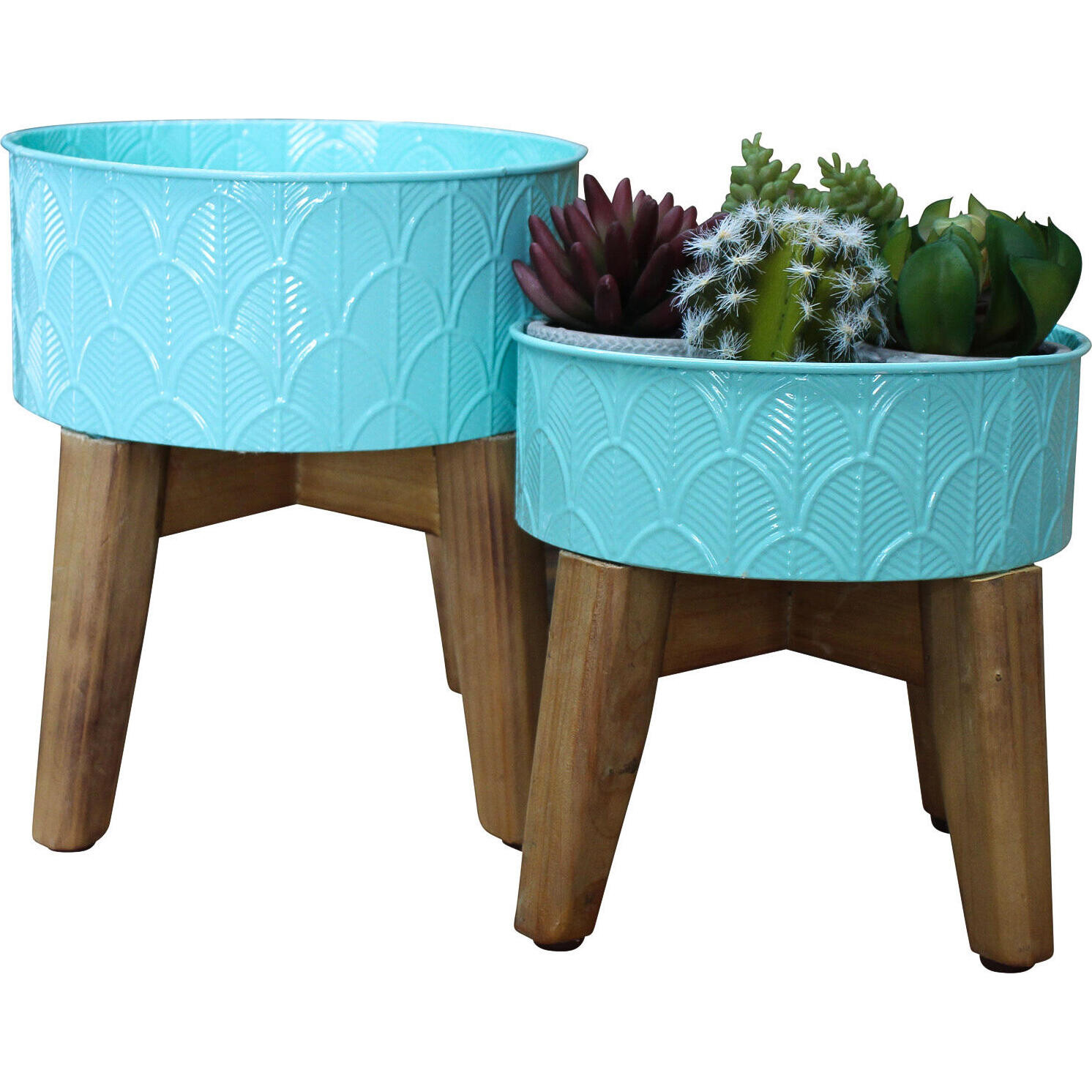 Planter Tub S/2 Aqua