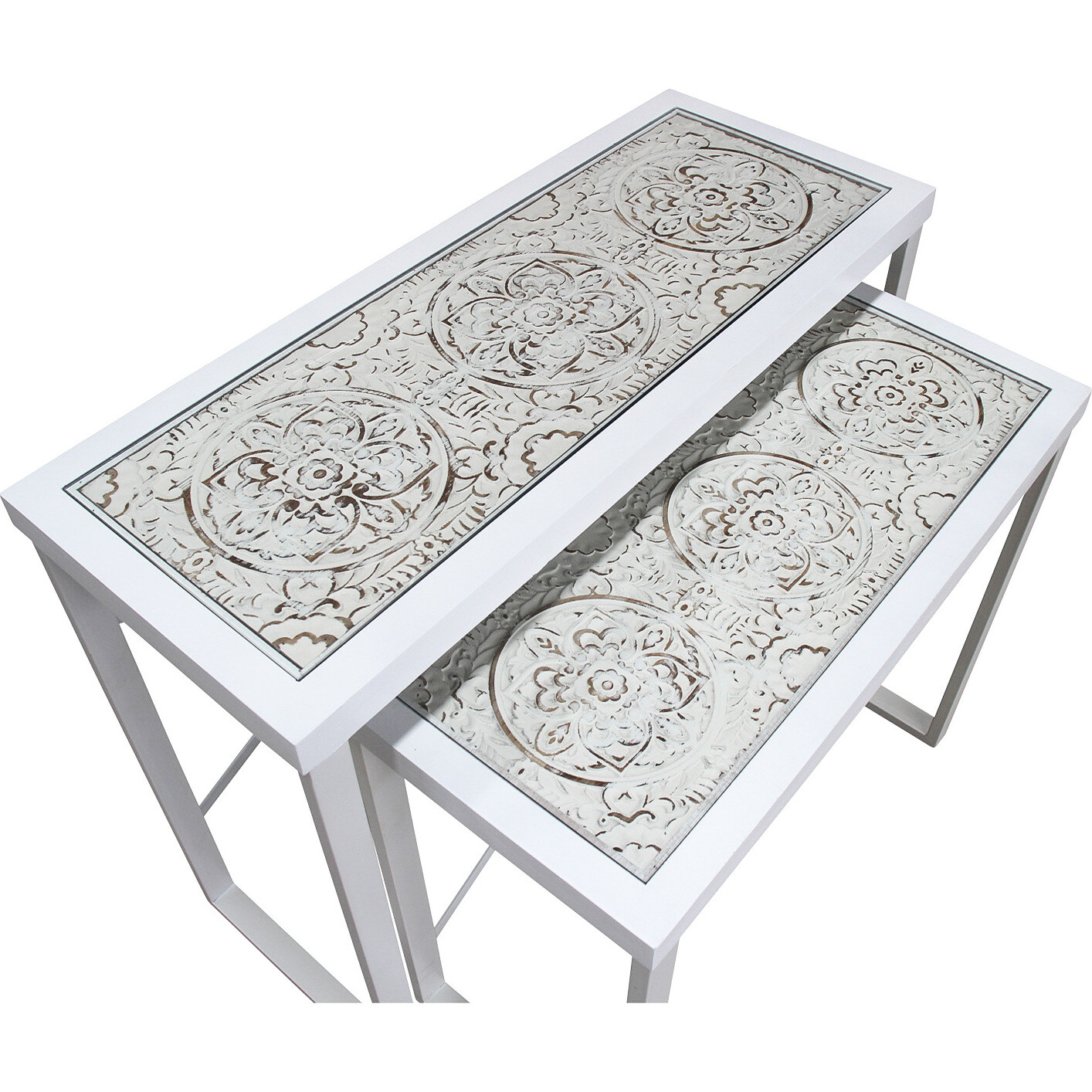 # Hall Tables White/White S/2