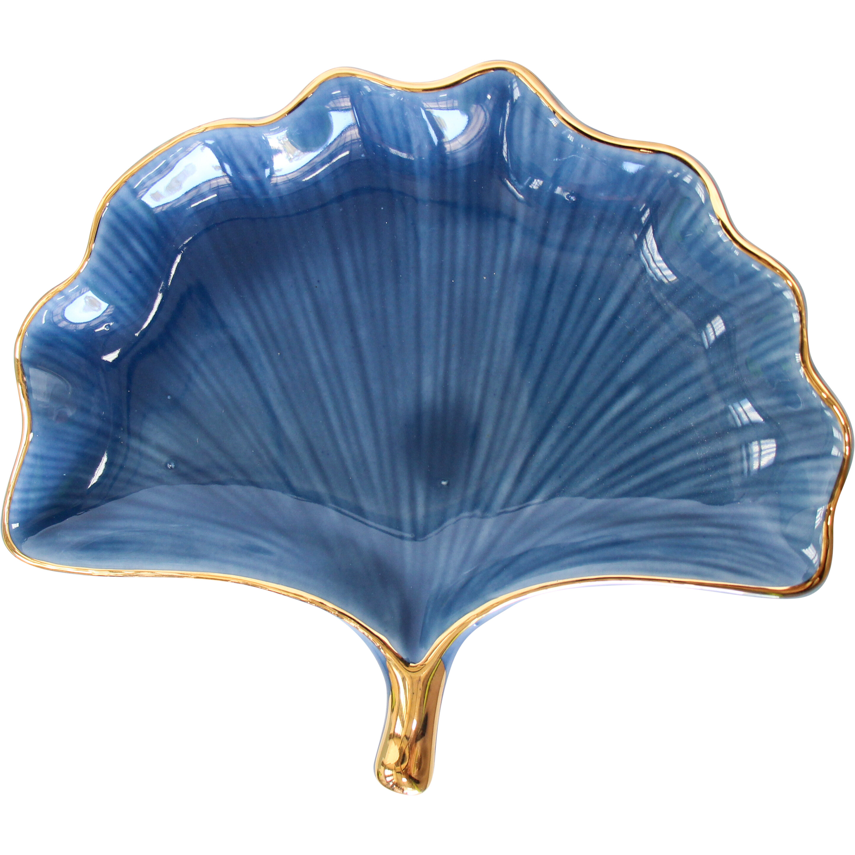 Gingko Trinket Plate Blue/Gold