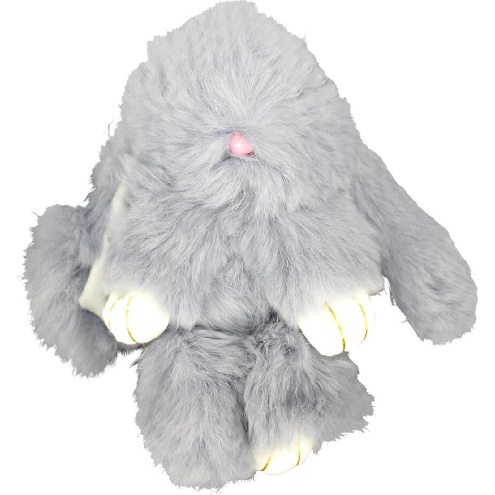 Fluffy Bunny Keyring Light Grey