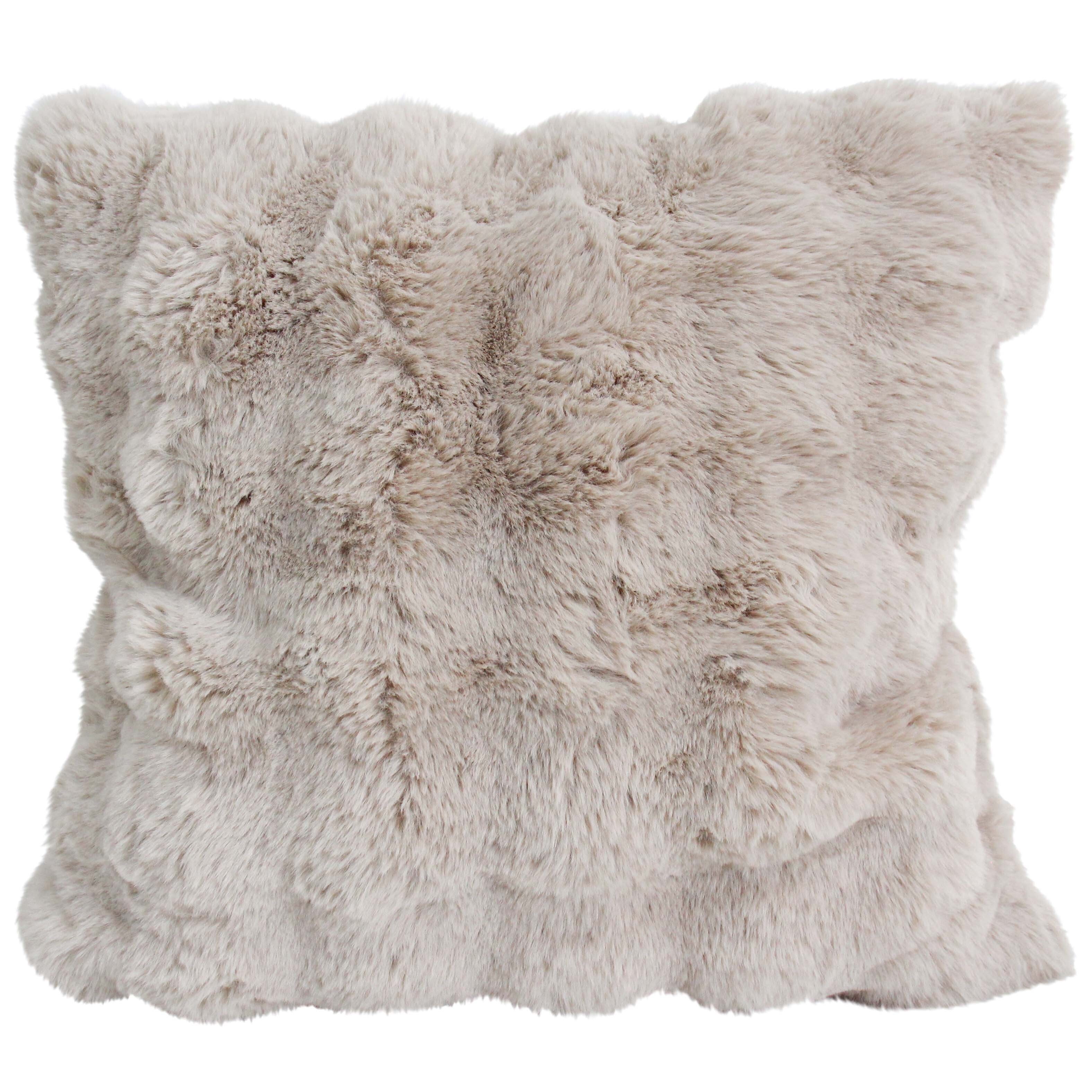 Lux Faux Fur Doublesided Cushion Fawn