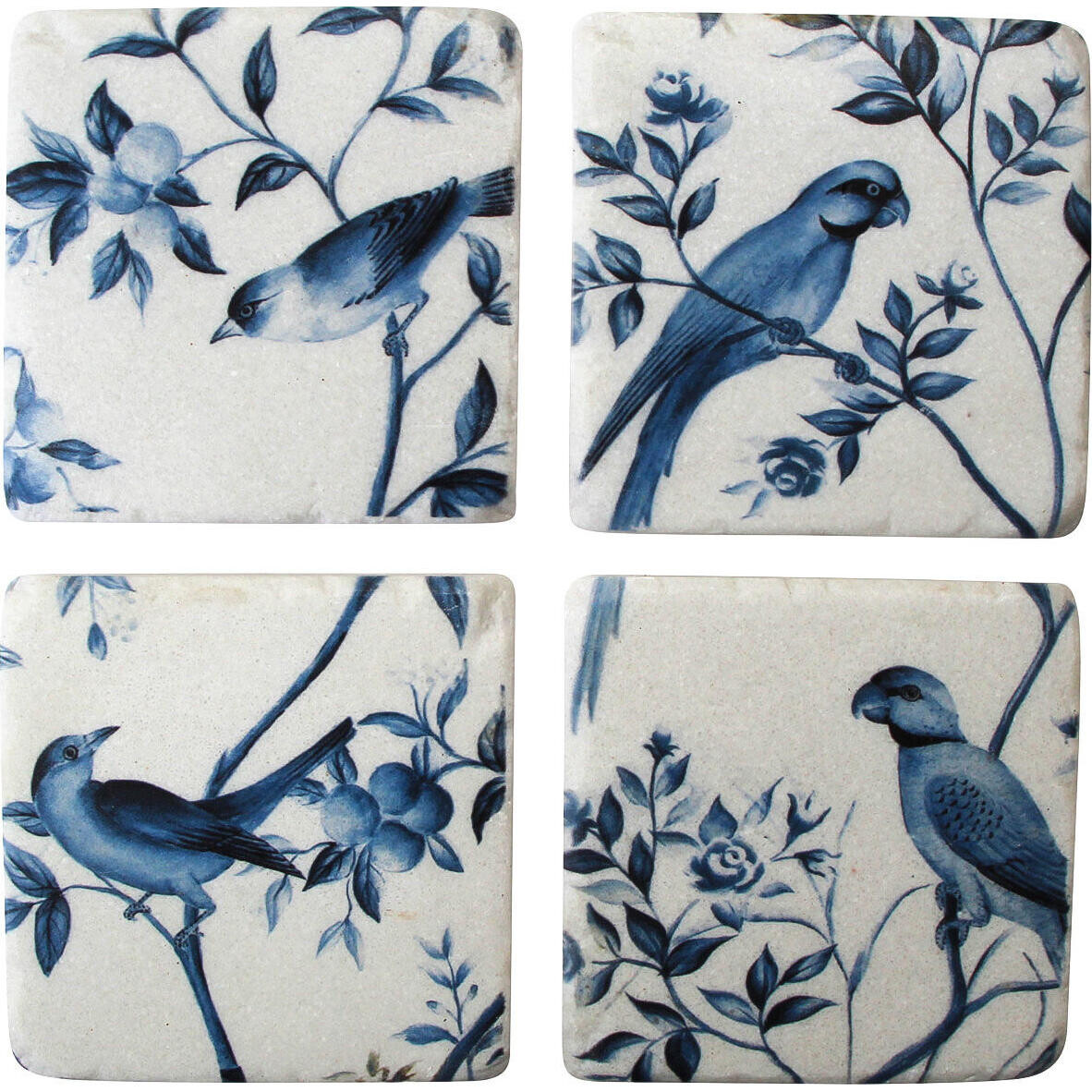 Coasters Blue Birds S/4