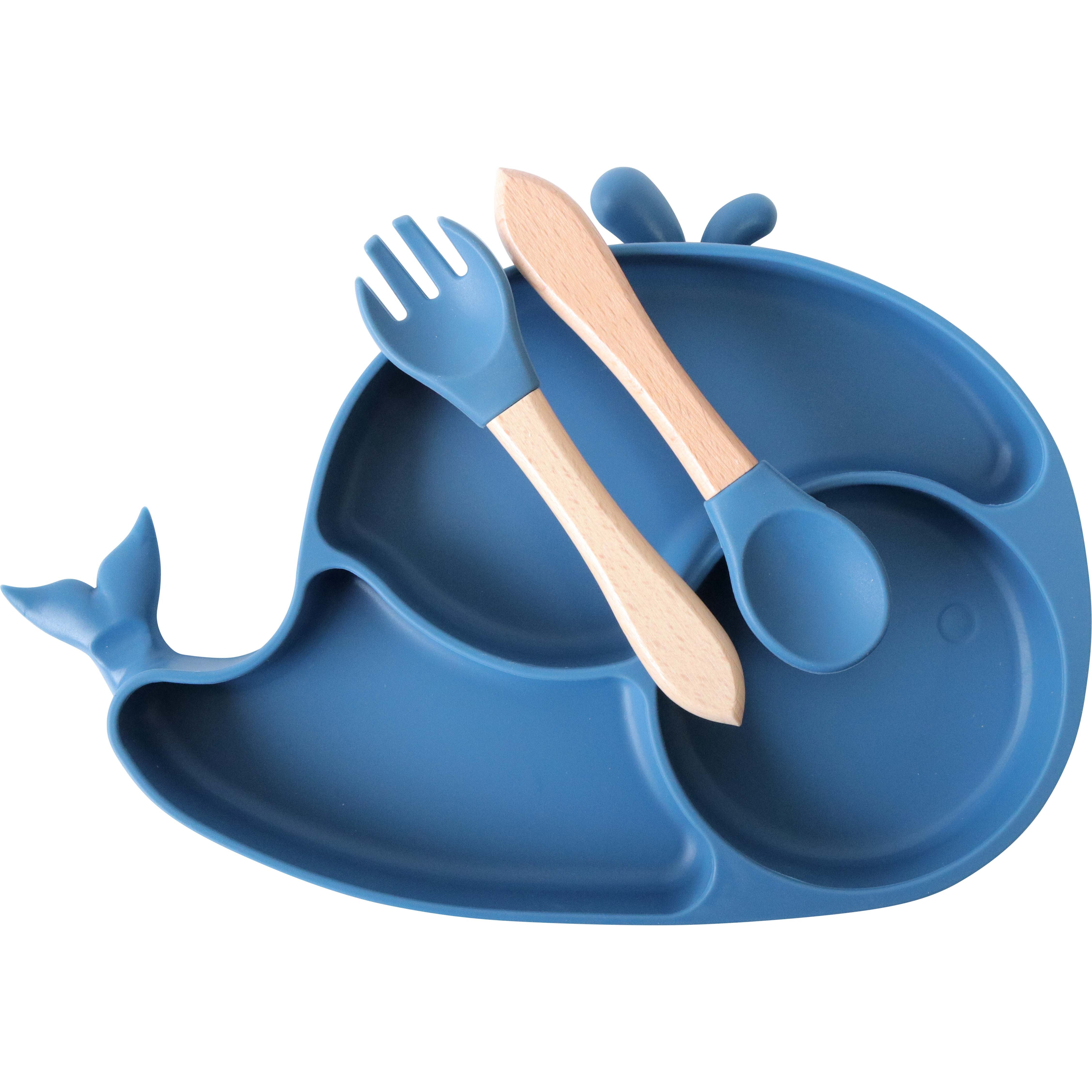 Silicone Bowl Set Whale Blue