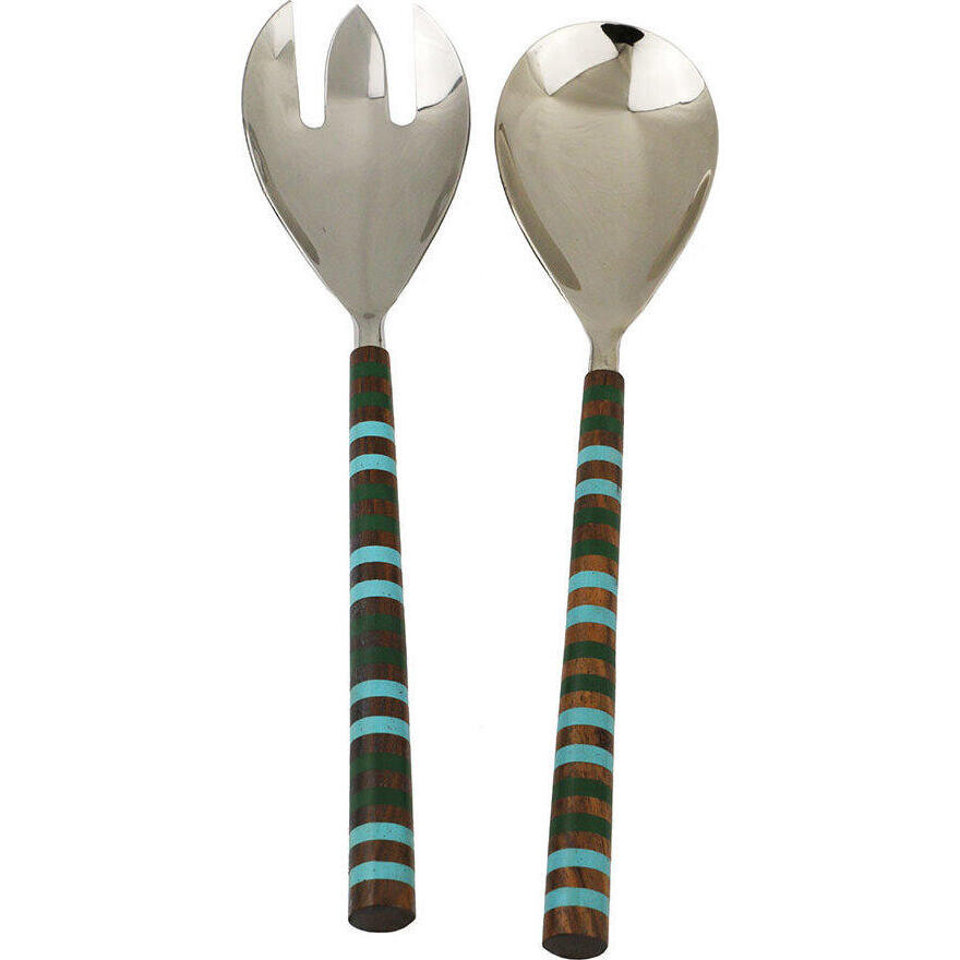 Salad Servers Blue Band