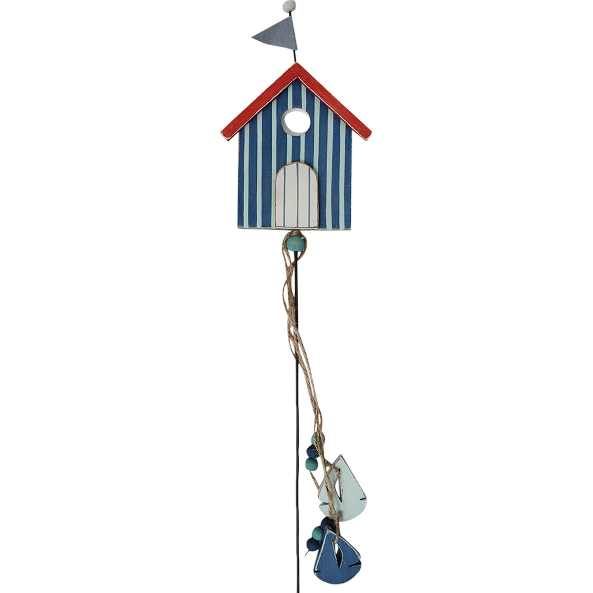 Planter Stake Beach Hut Blue 