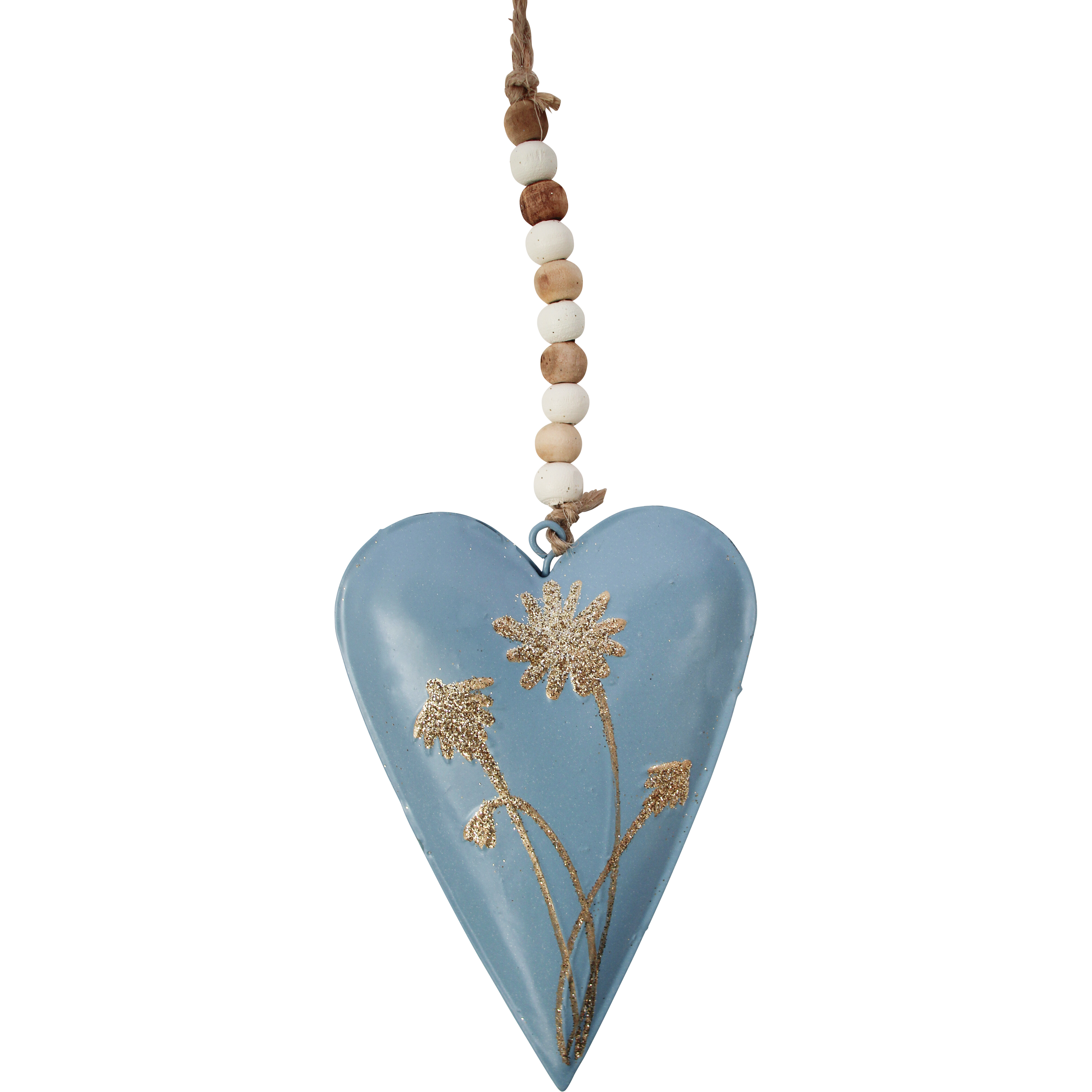 Hang Heart Botanical Aqua/ Gold