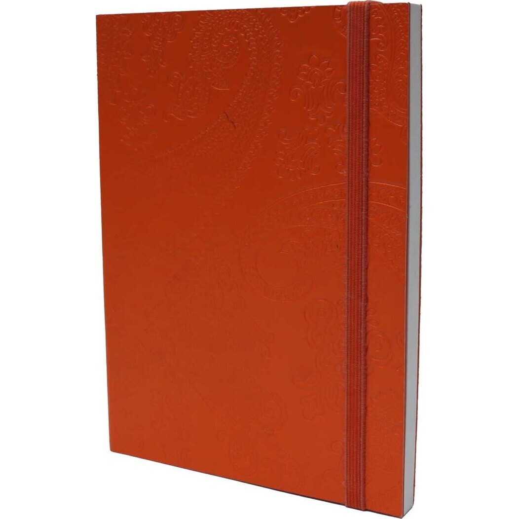 Orange Leather N/Book Paisley