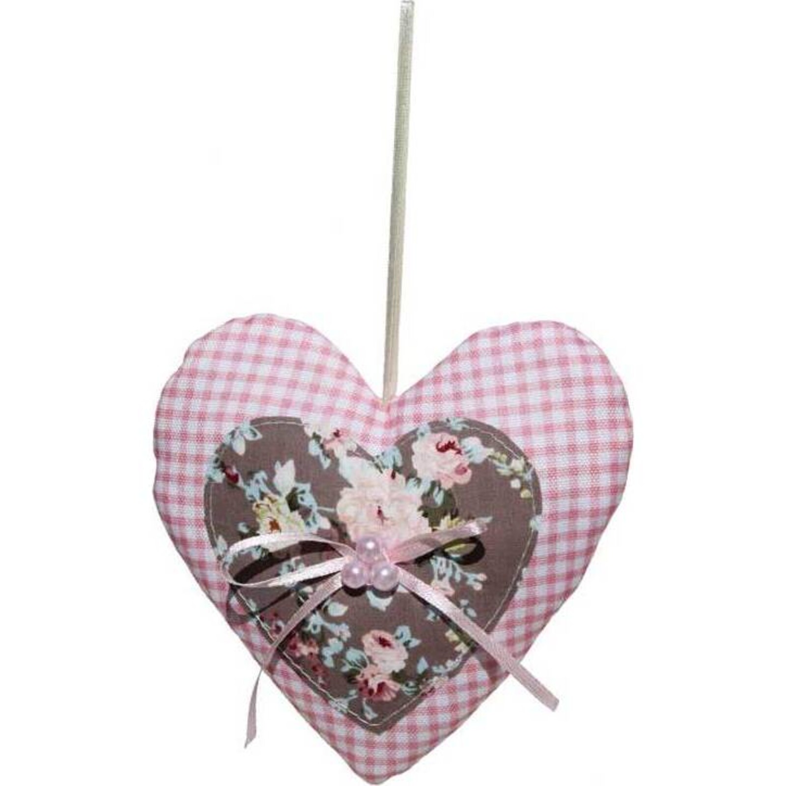 Hanging Heart Country Pink Lg
