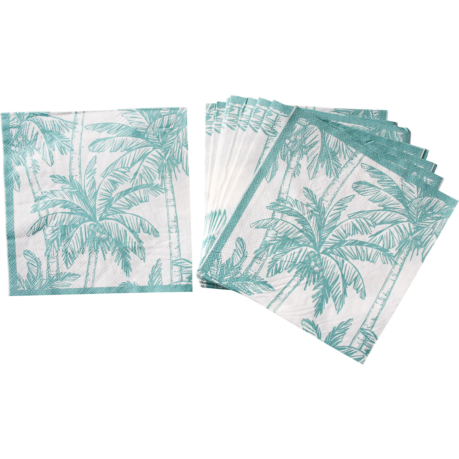 Napkin Palm Aqua Pack 40pc