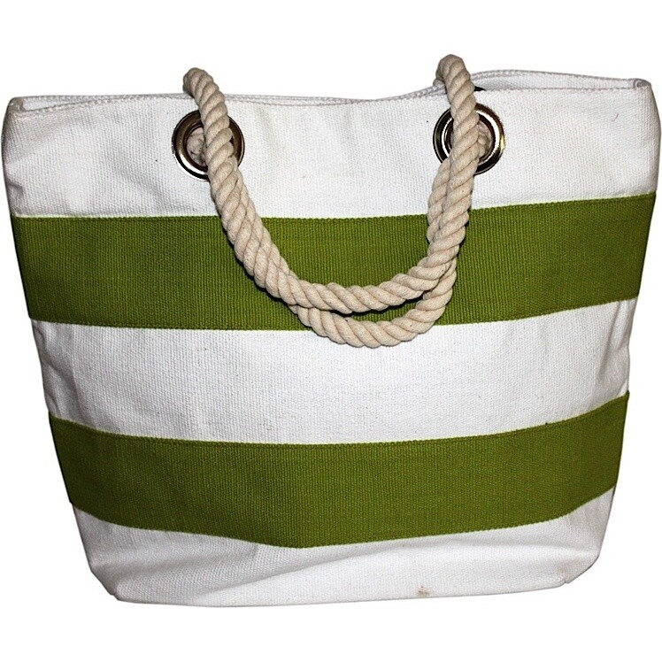 Beach Bag - Doby Stripe Small - Olive