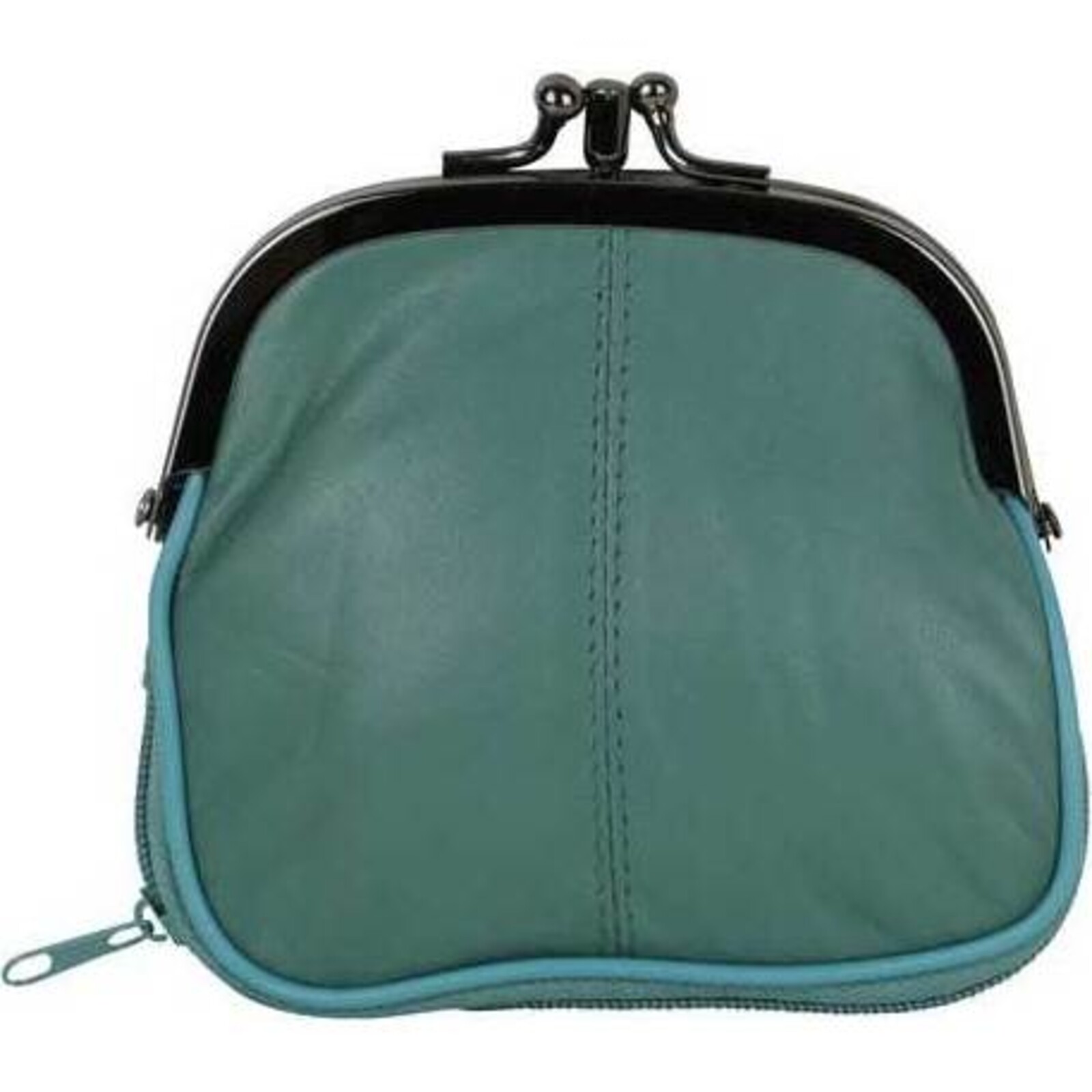 Leather Purse Double Teal