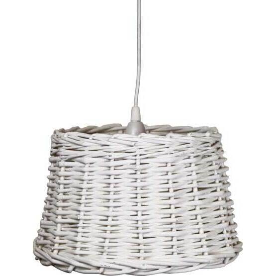 Pendant Lamp Rattan White Sml