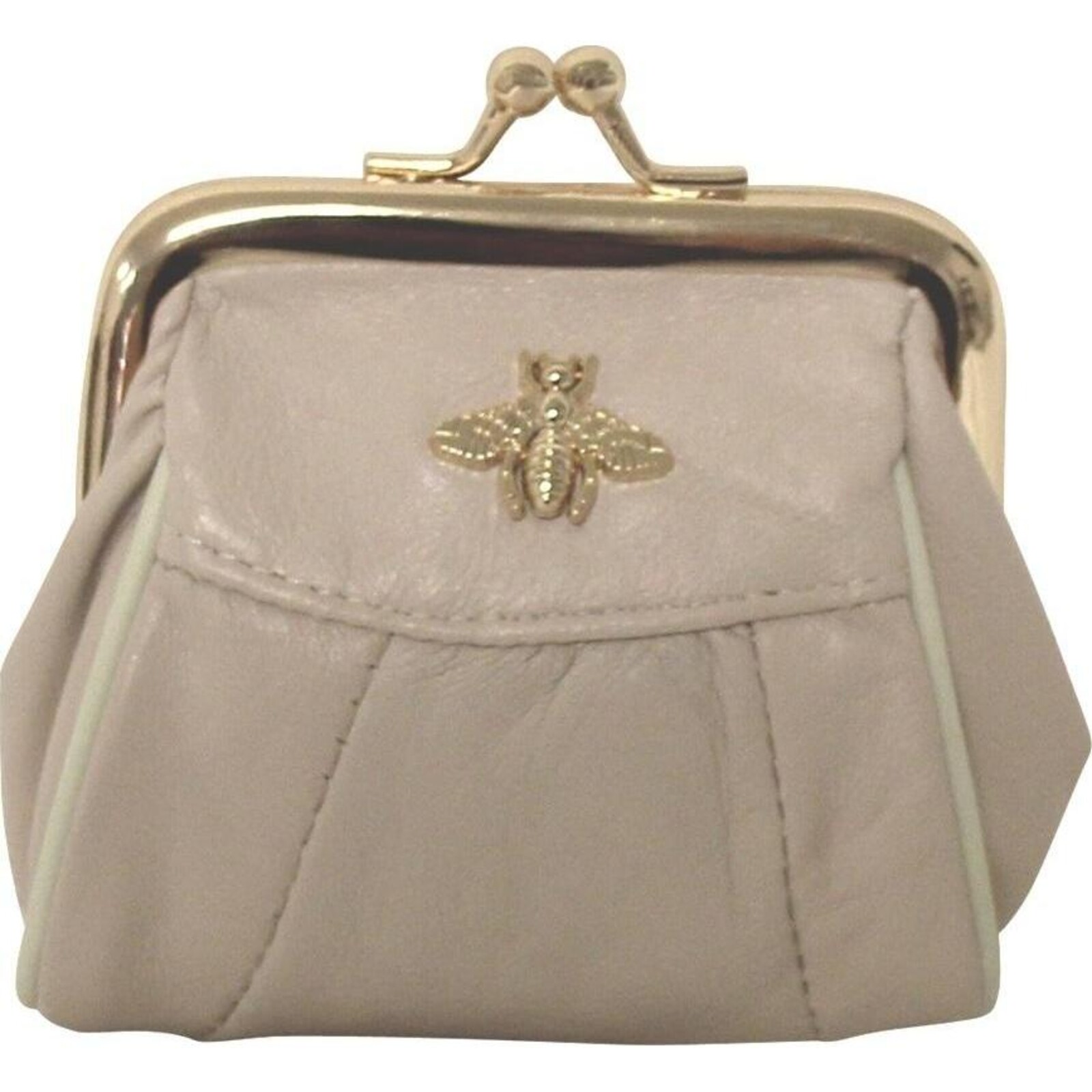 Leather Purse Ivory Bee