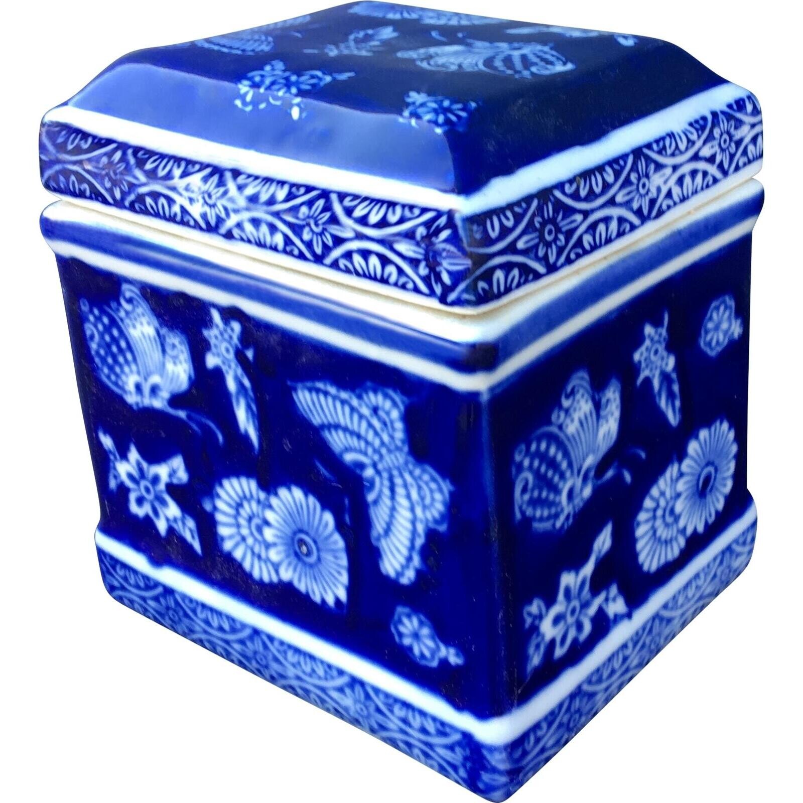 Ceramic Box Butterfly Blu