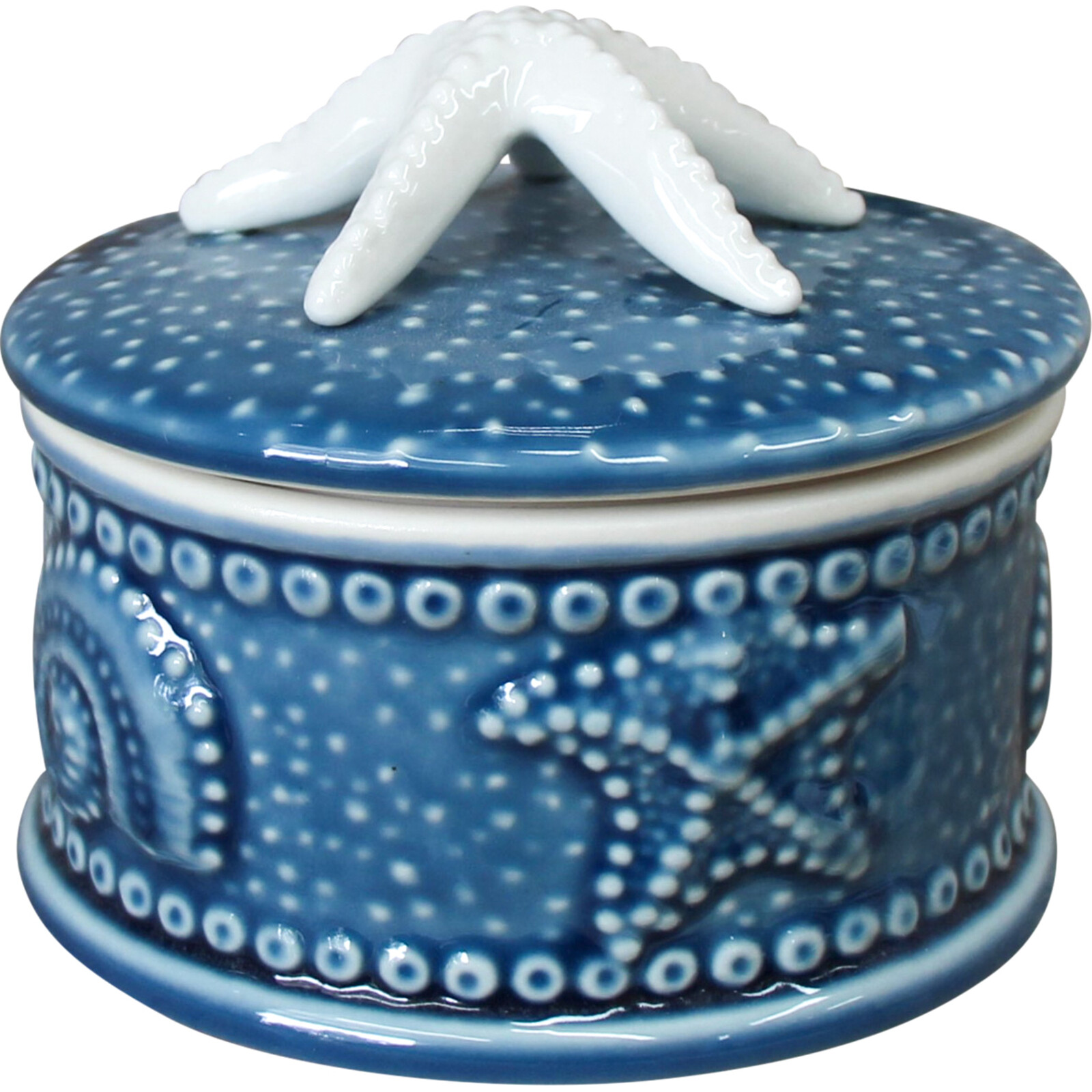 Trinket Box Starfish Blue Sml