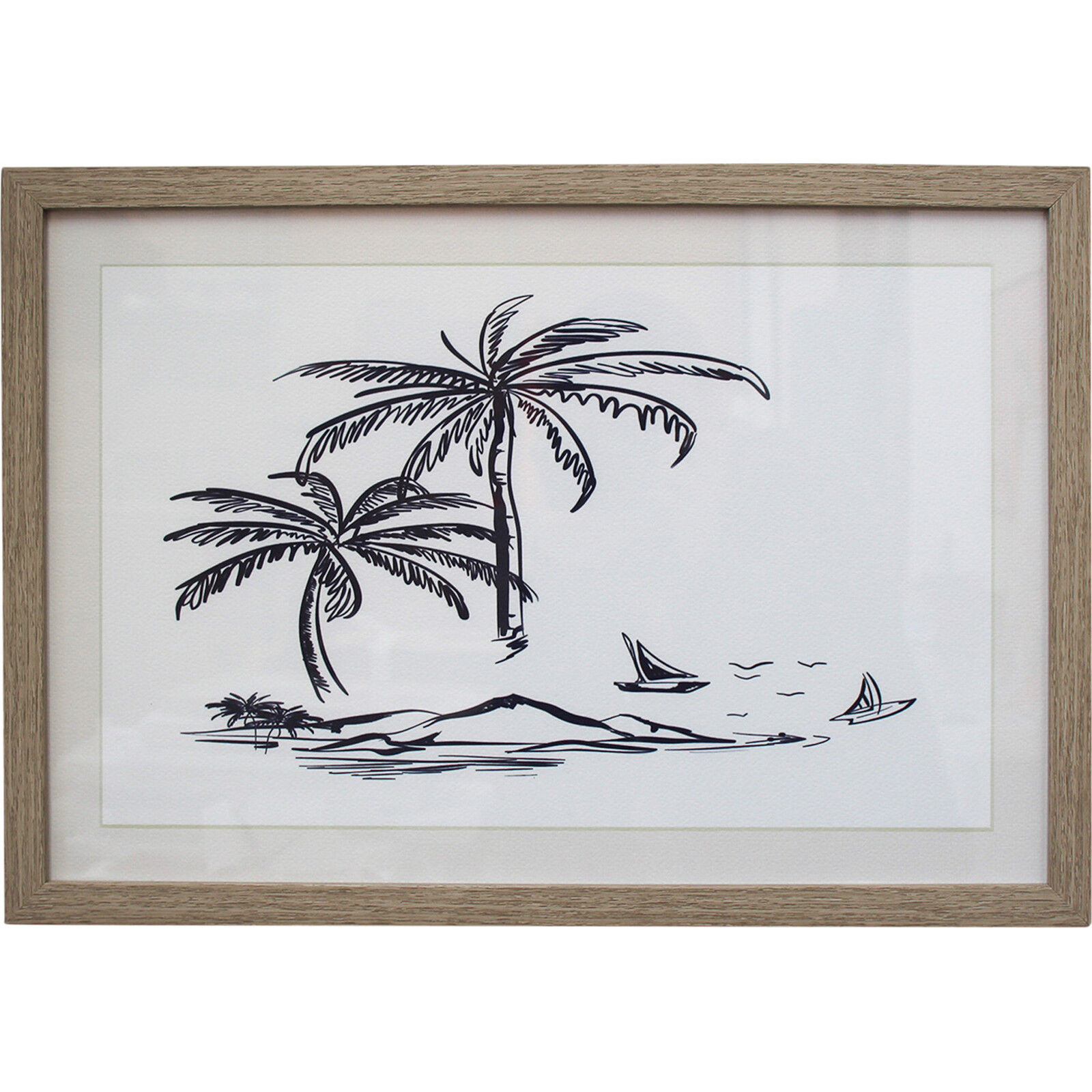 Framed Print Palm Drawing