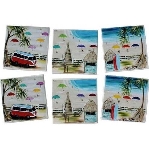 s/6 coasters Beach Scene