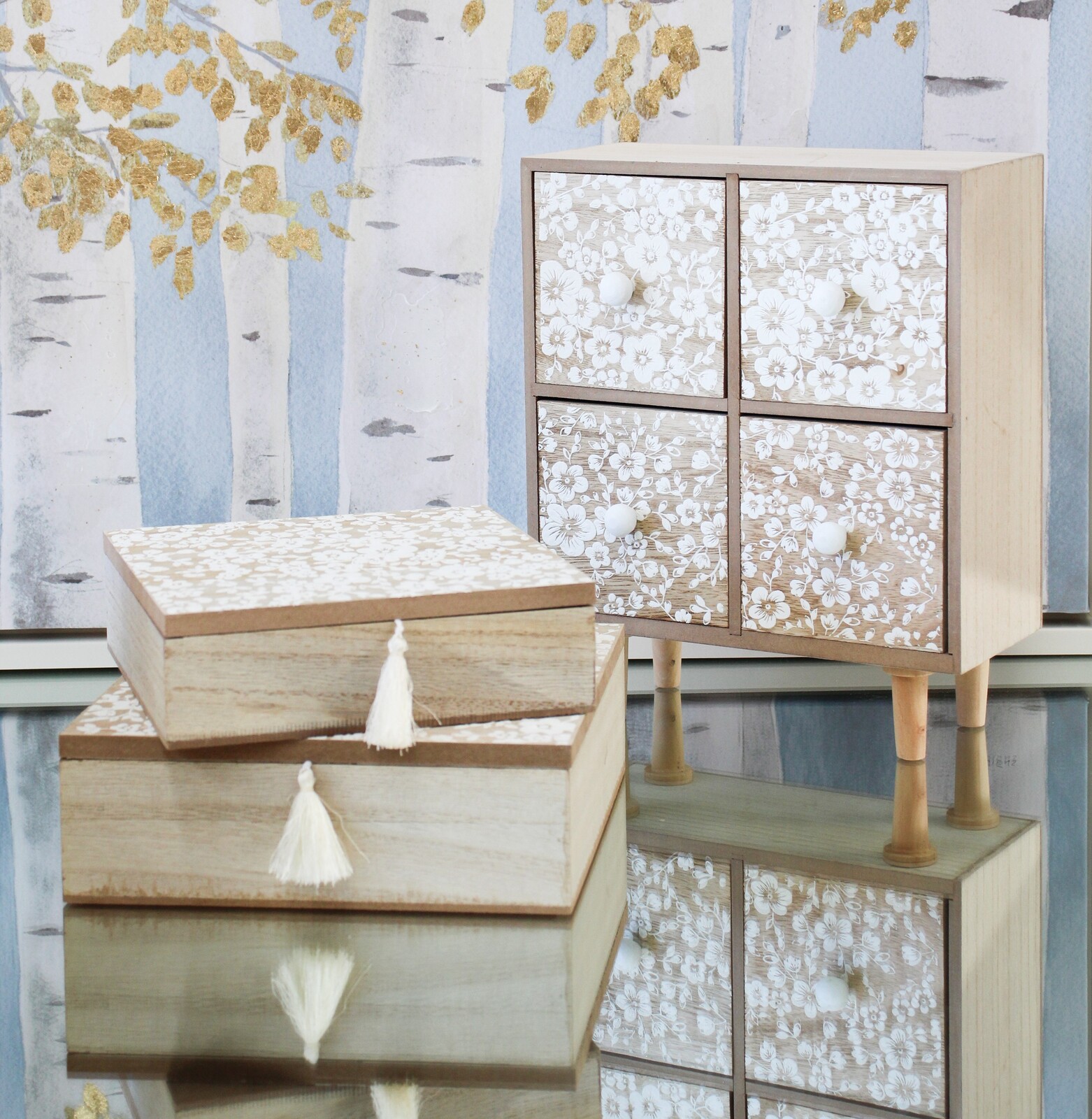 Drawers Floral White