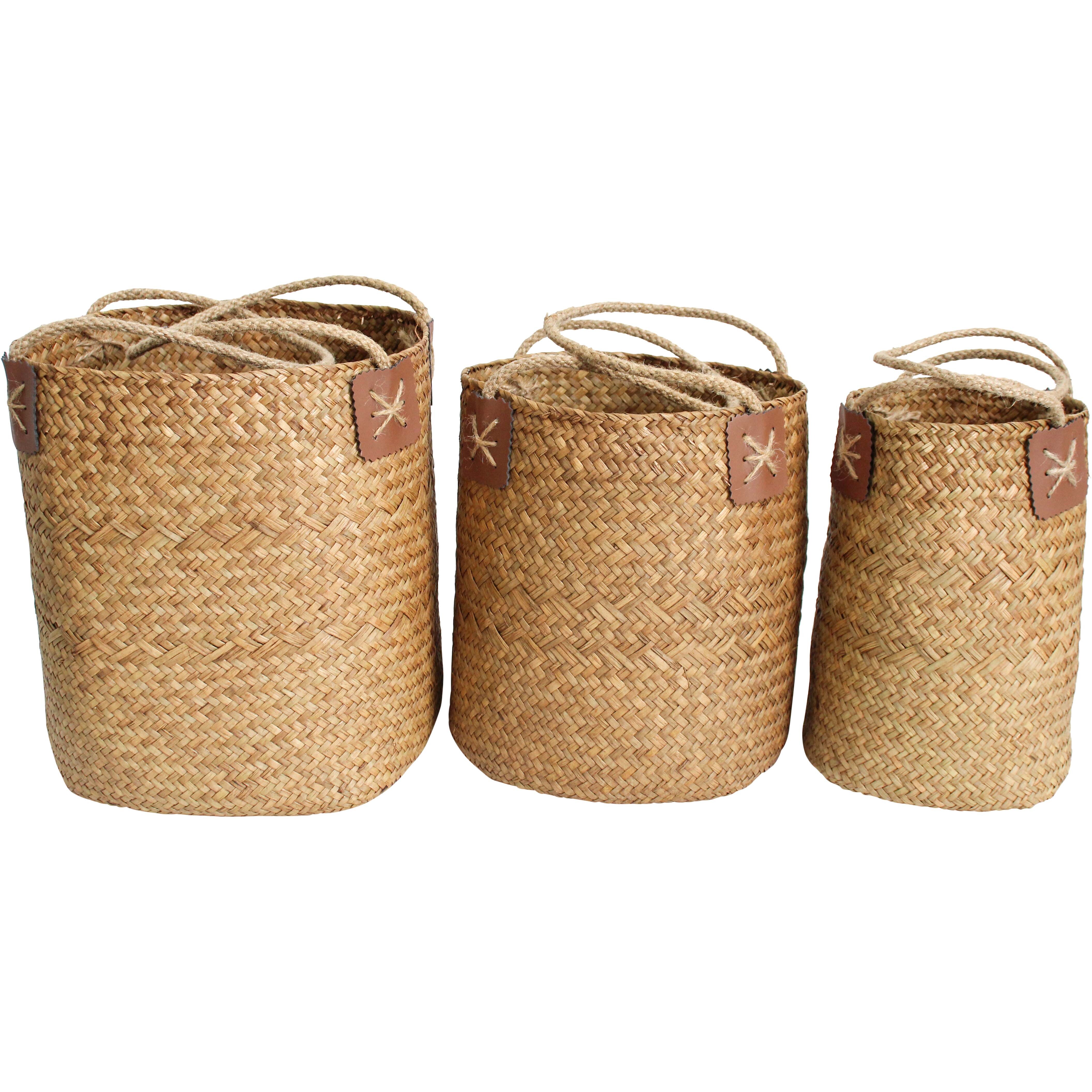 Woven Planter S/3 Storage Natural