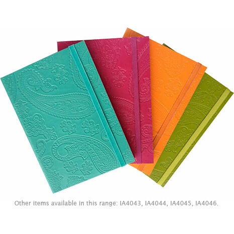 Teal Leather Notebook Paisley