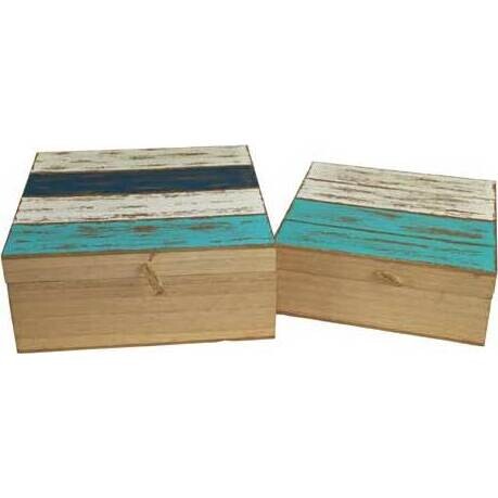 Boxes Rustic Stripe S/2