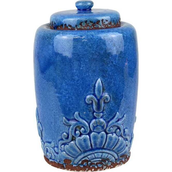 Lidded Urn Cobalt Small