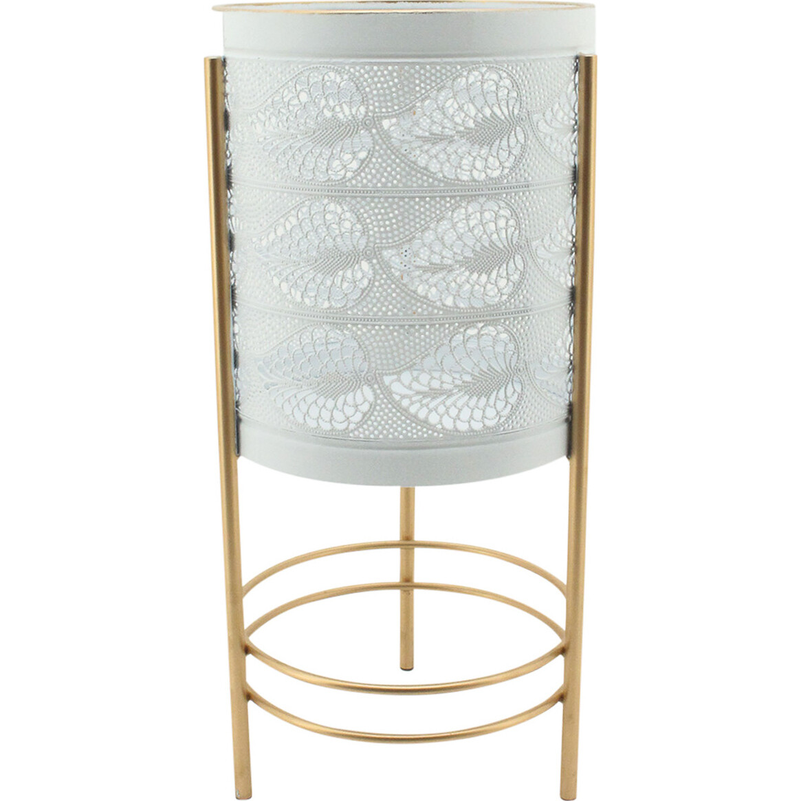 Planter Continuous Leaf White/Gold