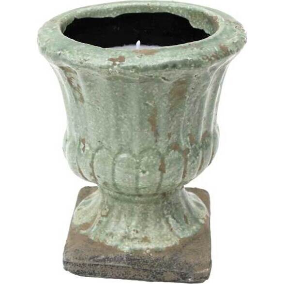 Candle Pot Vert Ribb