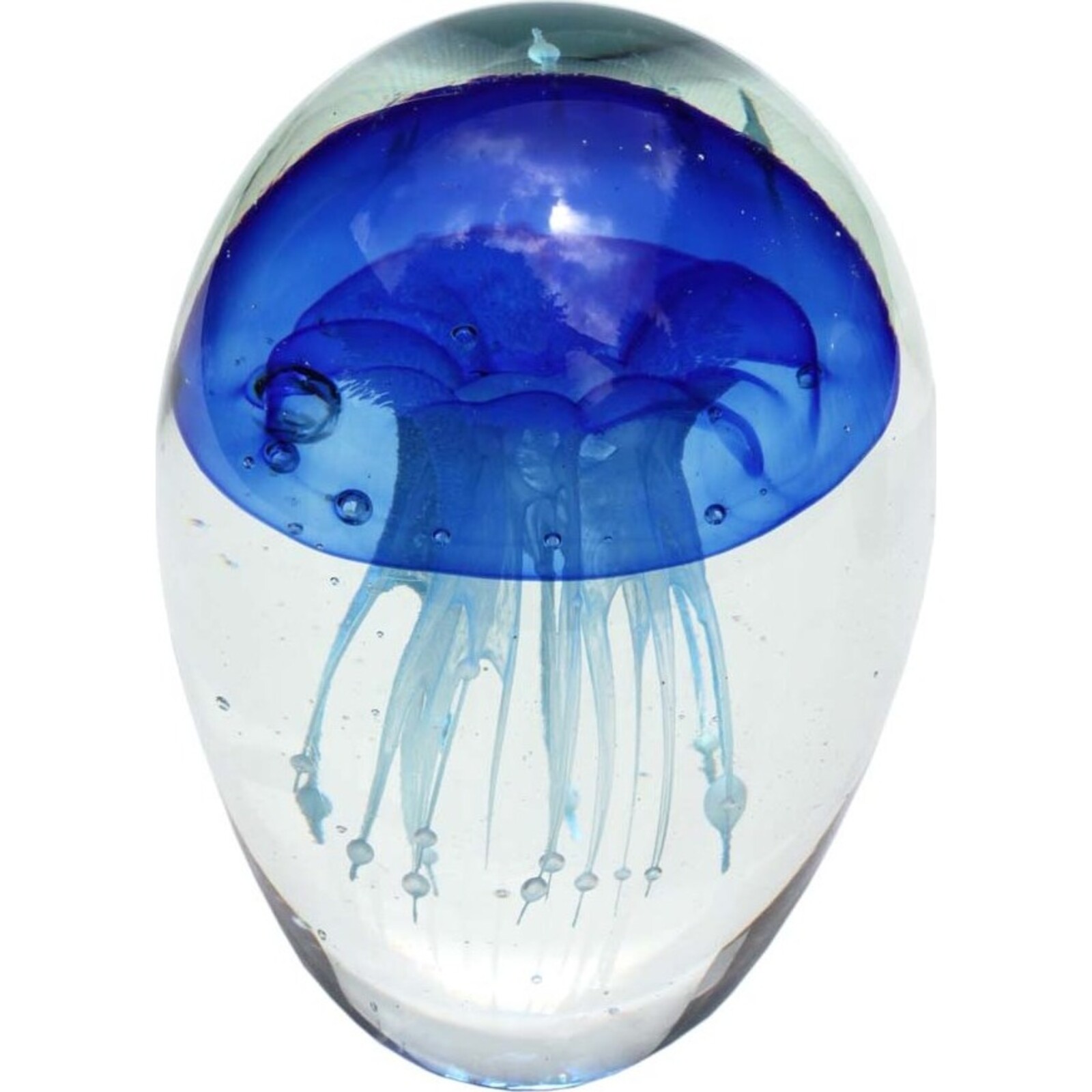 Glass Weight - Jellyfish - Cobalt Lrg