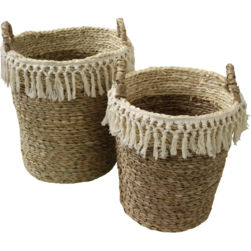 Tub Basket Fringe S/2