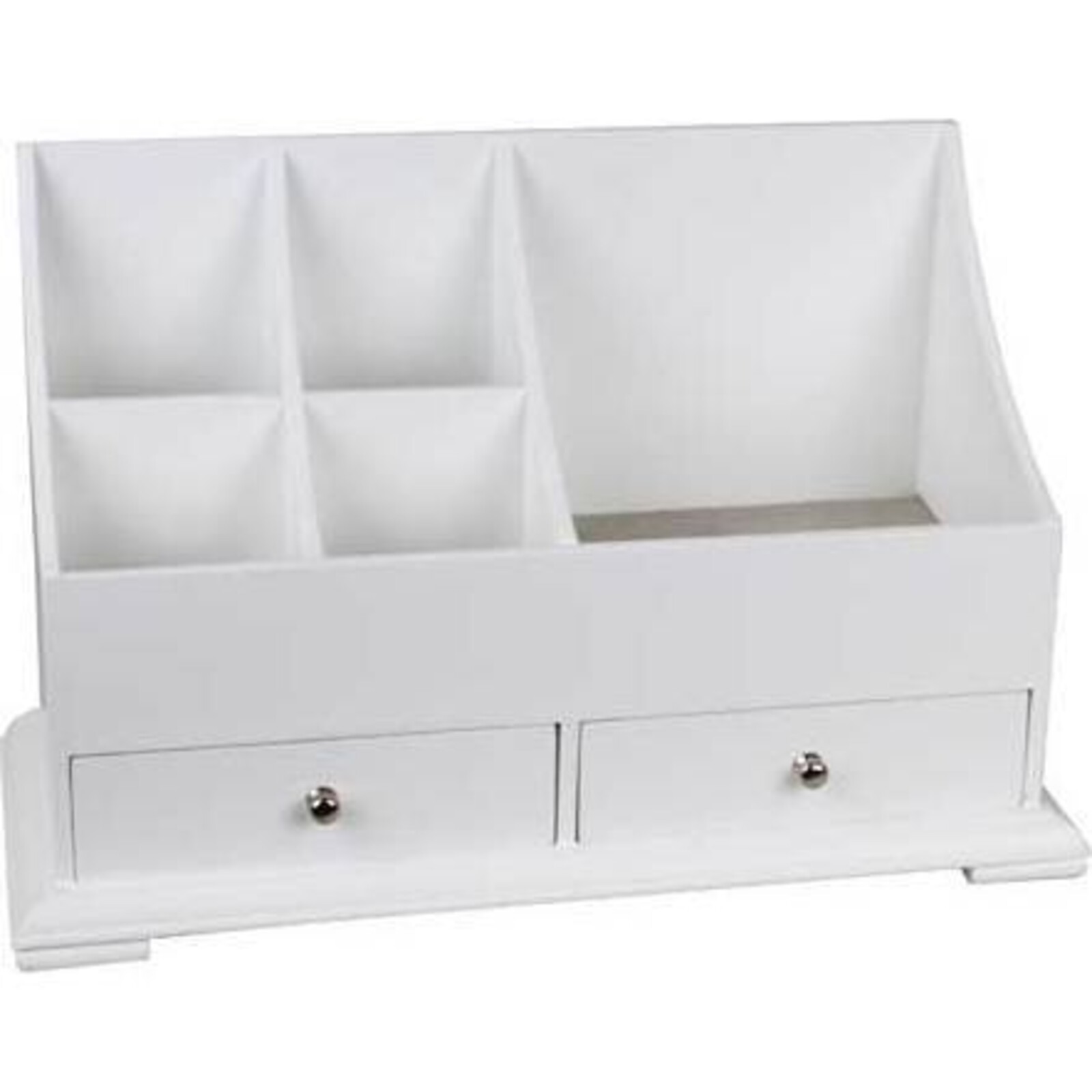 Open cabinet two drawer white