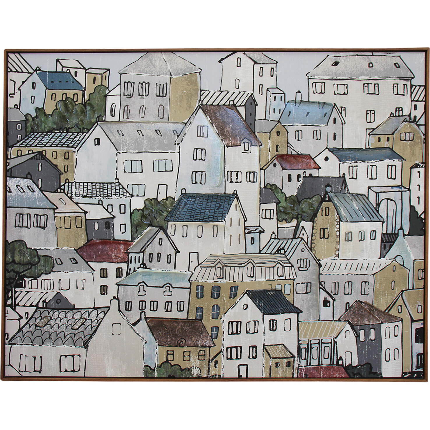 Framed Canvas Village