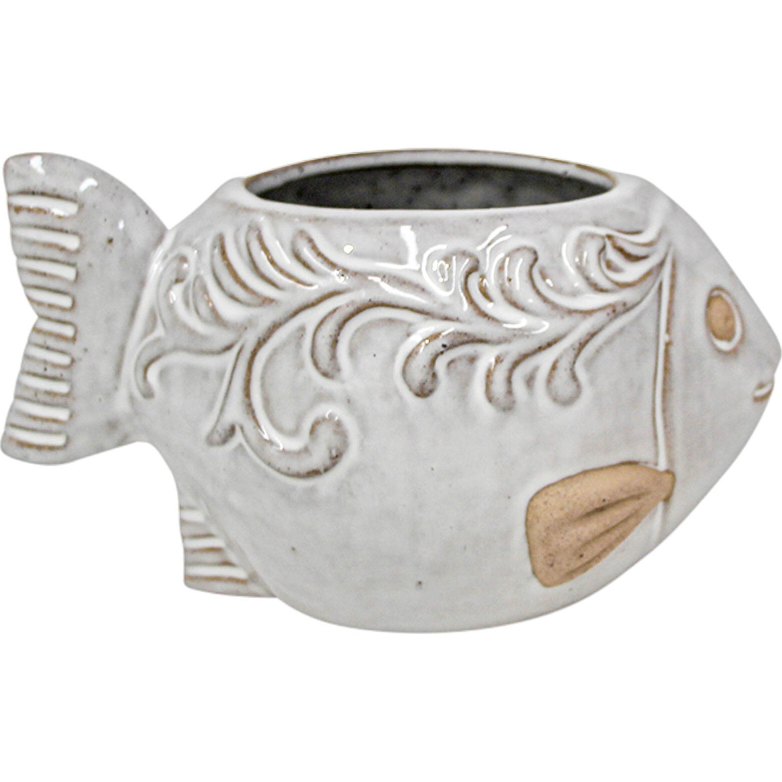 Planter Fish White