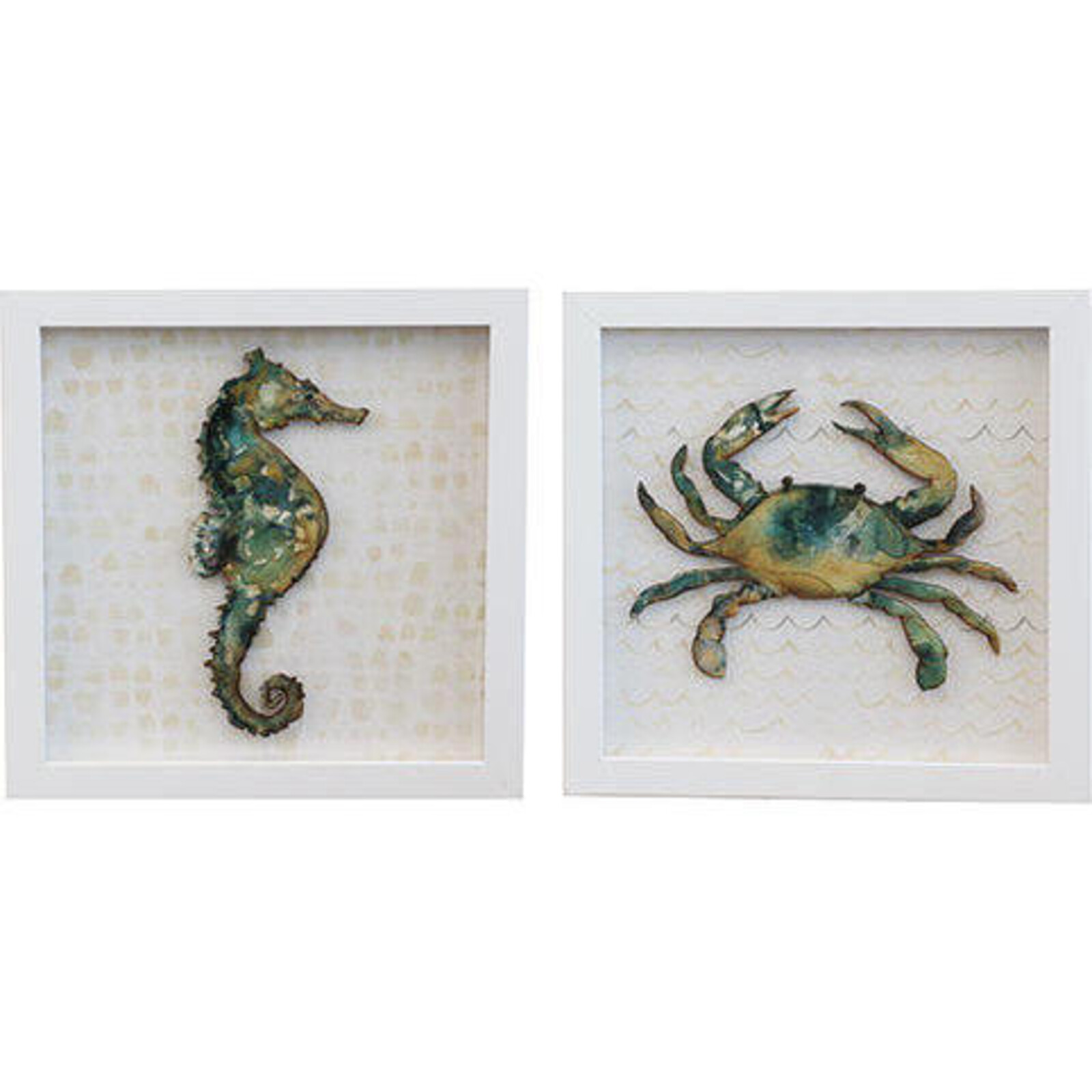 Frame Print Seahorse & Crab S2